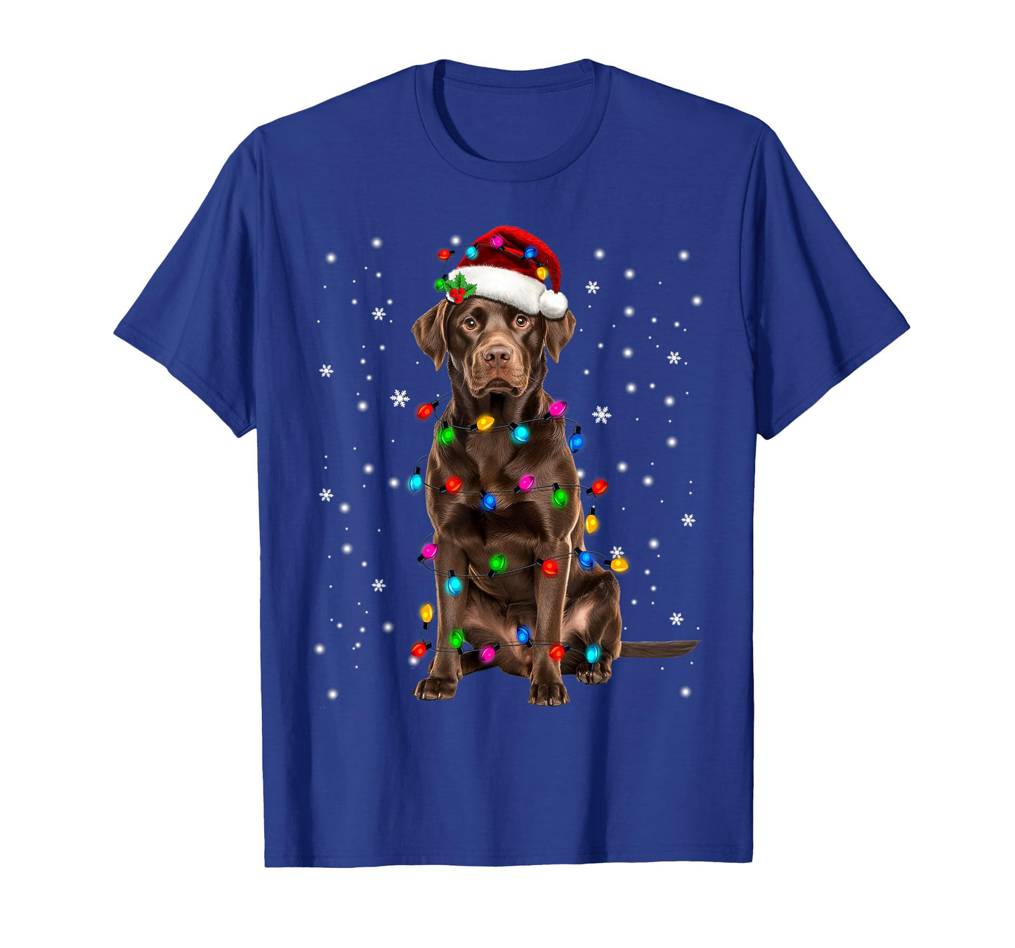 Chocolate Lab Labrador Christmas Tree Light Pajama Dog Xmas T-Shirt