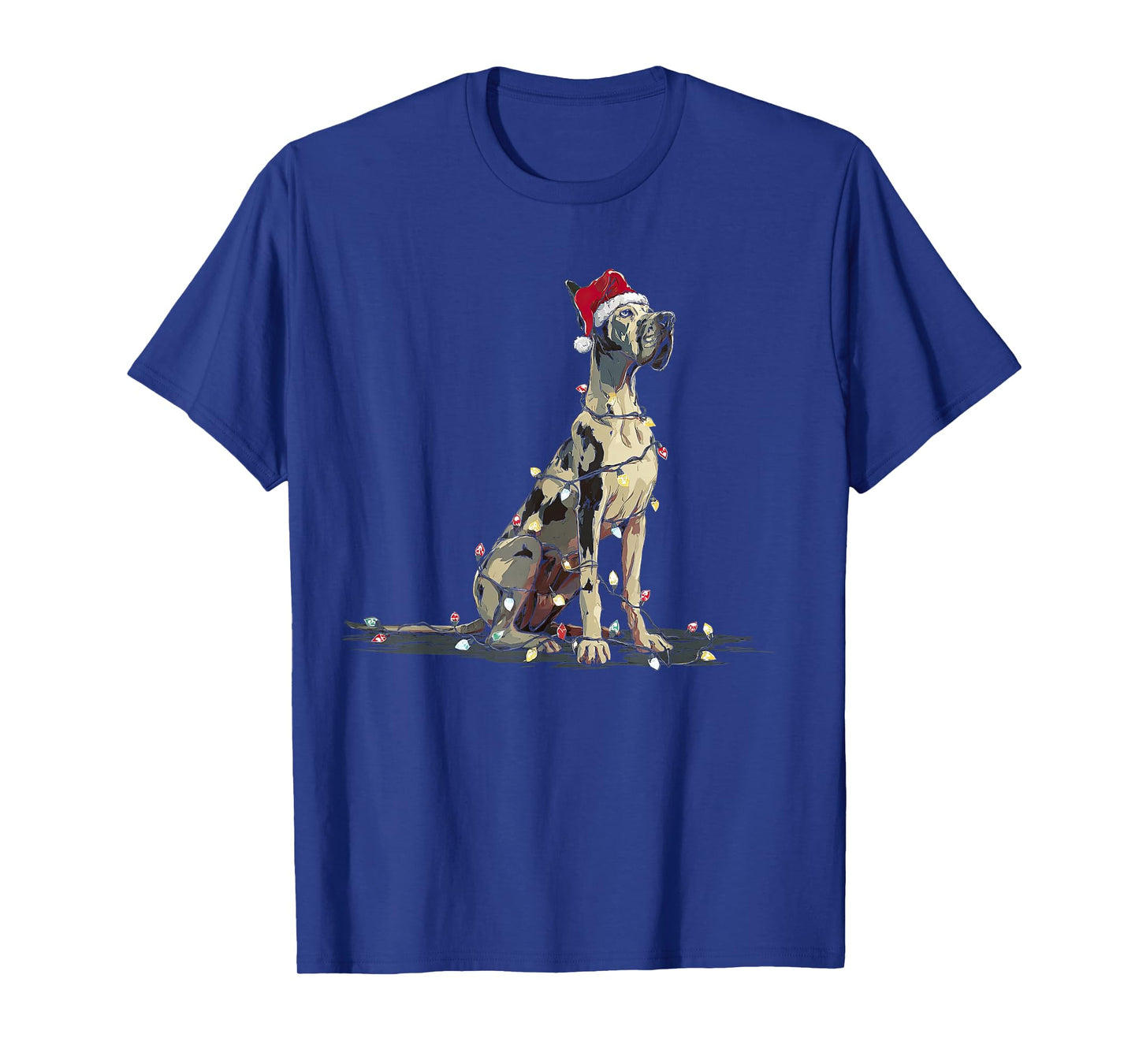 Funny Great Dane Christmas Graphics Dog Lights Lover Owner T-Shirt