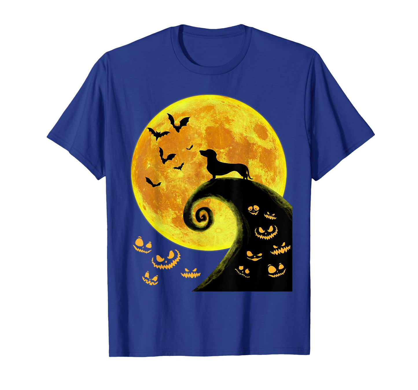 Funny Dachsund And Moon Halloween Costume Weiner Dog Lover T-Shirt