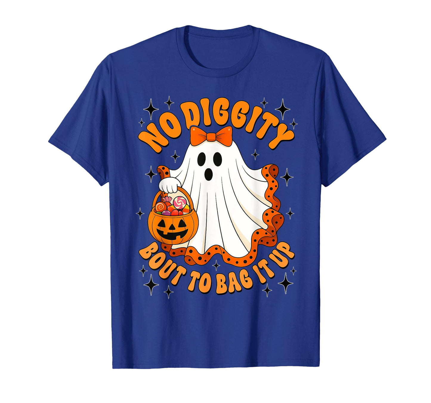 No Diggity Bout To Bag It Up Cute Ghost Halloween Kids T-Shirt