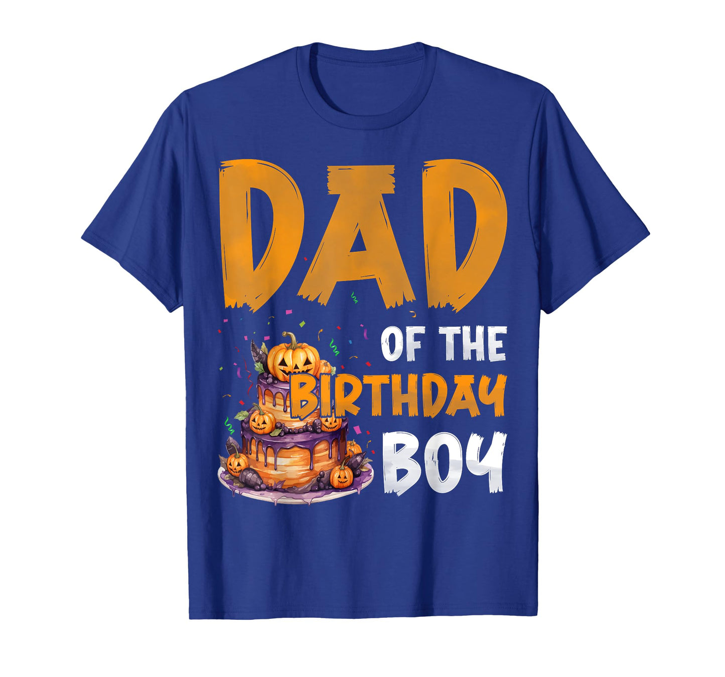 Dad of the Birthday Boy Spooky Pumpkin Halloween Cake T-Shirt