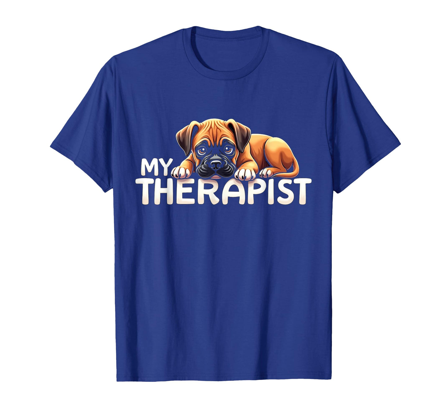 Funny Box Puppy My Therapist Boxer Dog T-Shirt