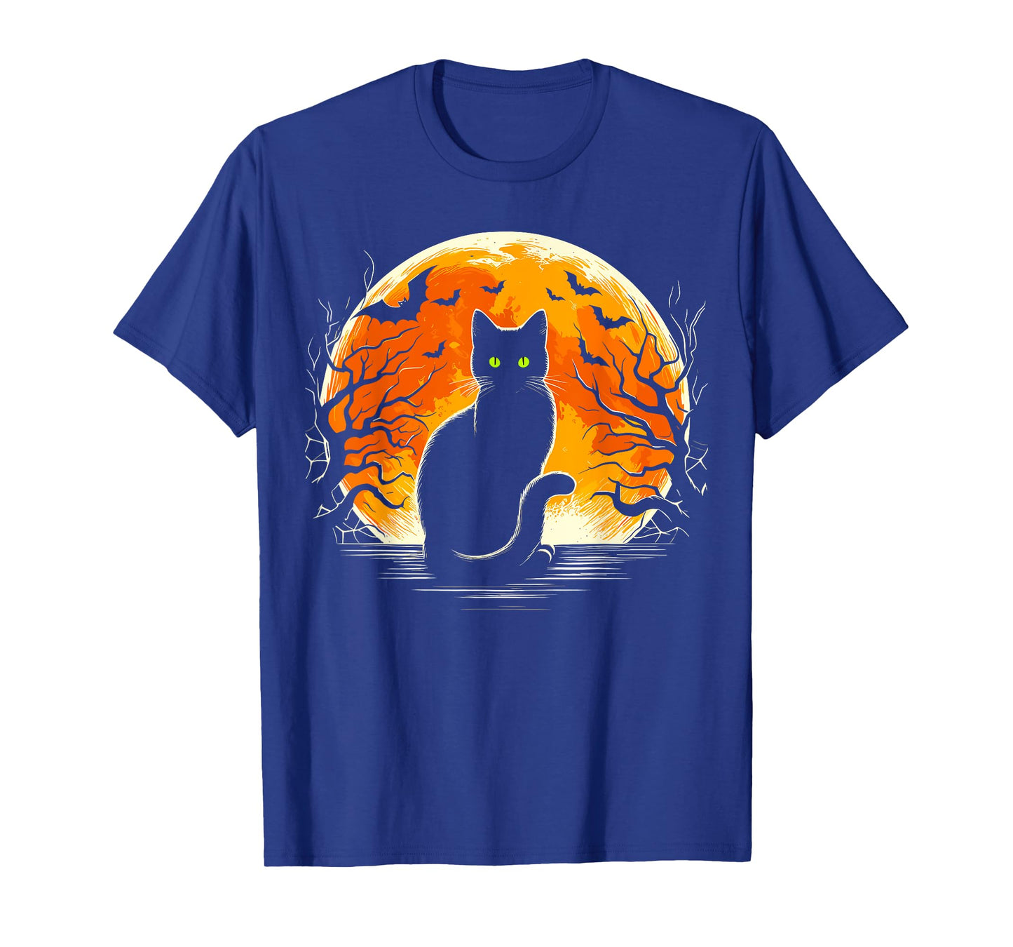 Cat Costume Retro Moon Cat Halloween T-Shirt for Men Women Kids