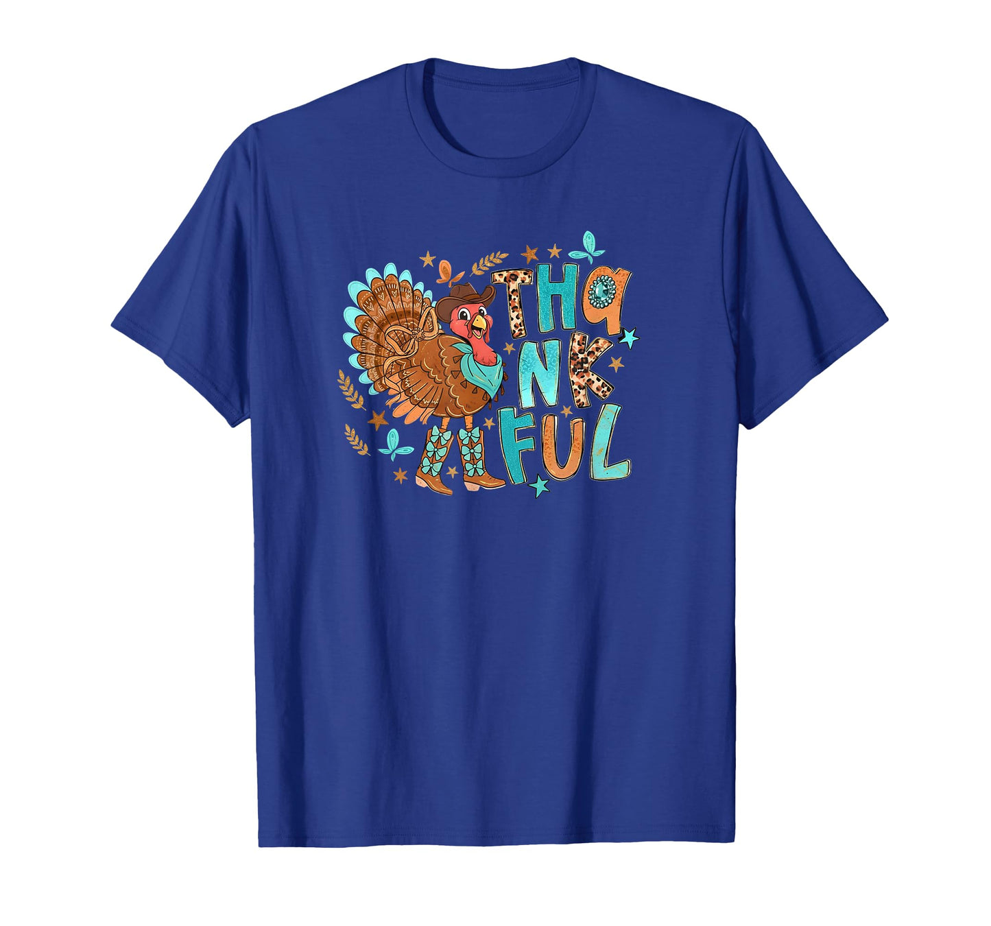 Western Turkey Cowboy Happy Thanksgiving Fall Season Outfit T-Shirt