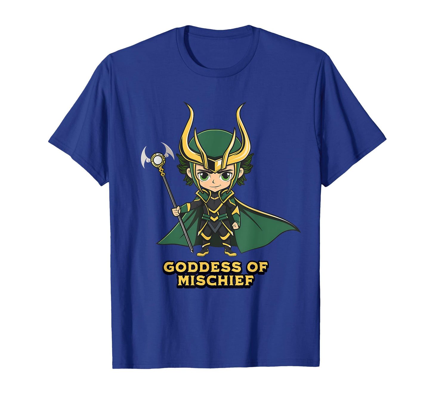 Chibi Mischief Lover Loki Variant Goddess of Mischief Unisex T-Shirt Black Small Chibi-Style Design Classic Fit Short Sleeve