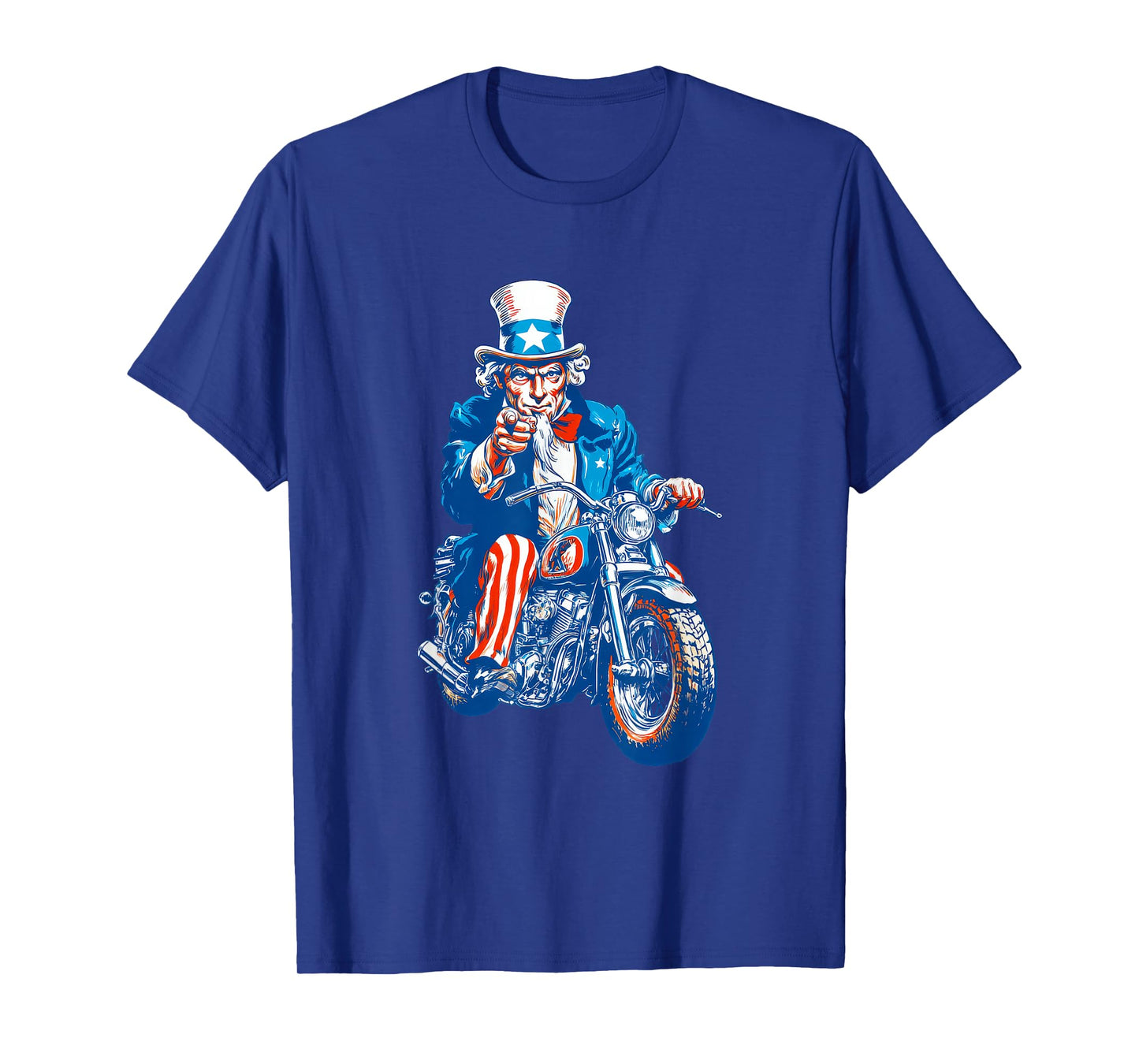 Awesome America Uncle with Motorbike for Sam and Motorcycle T-Shirt