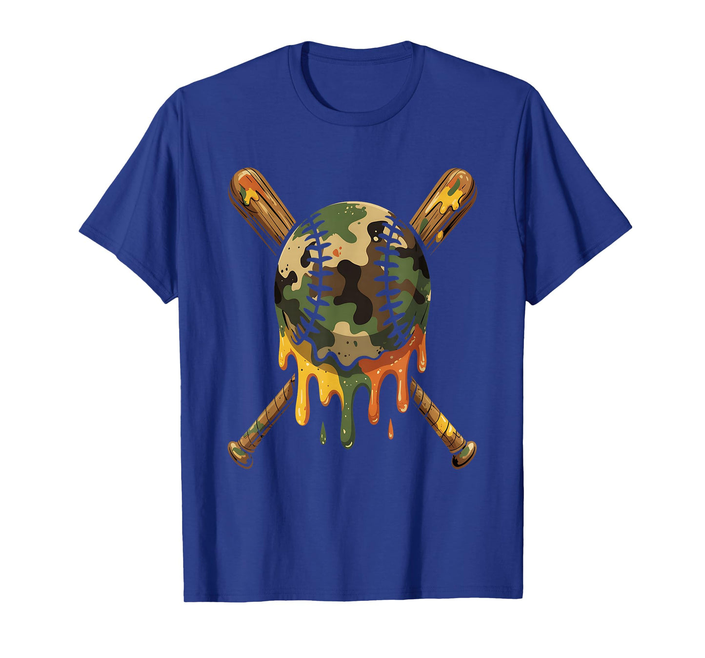 Baseball Drip Camo Baseball Bats Boys Sports Cool Game Day T-Shirt