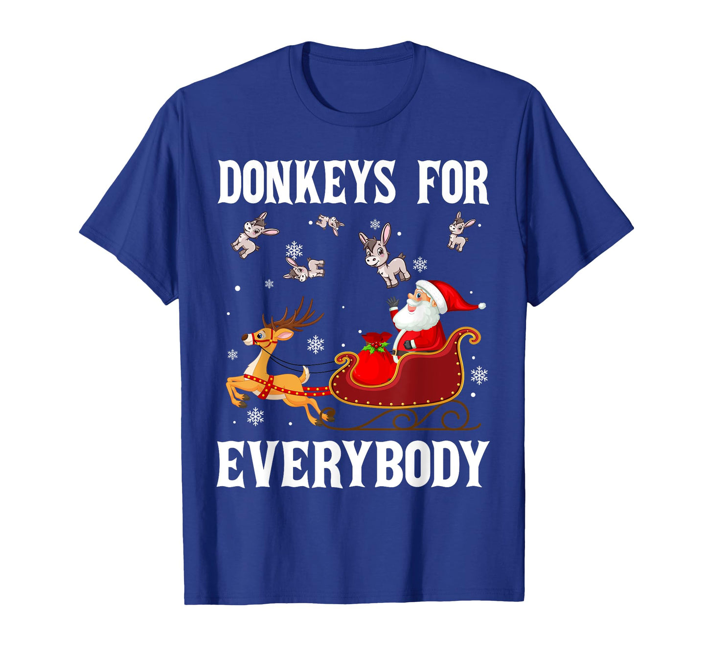 Donkeys For Everybody Christmas Santa Claus Donkey Xmas T-Shirt