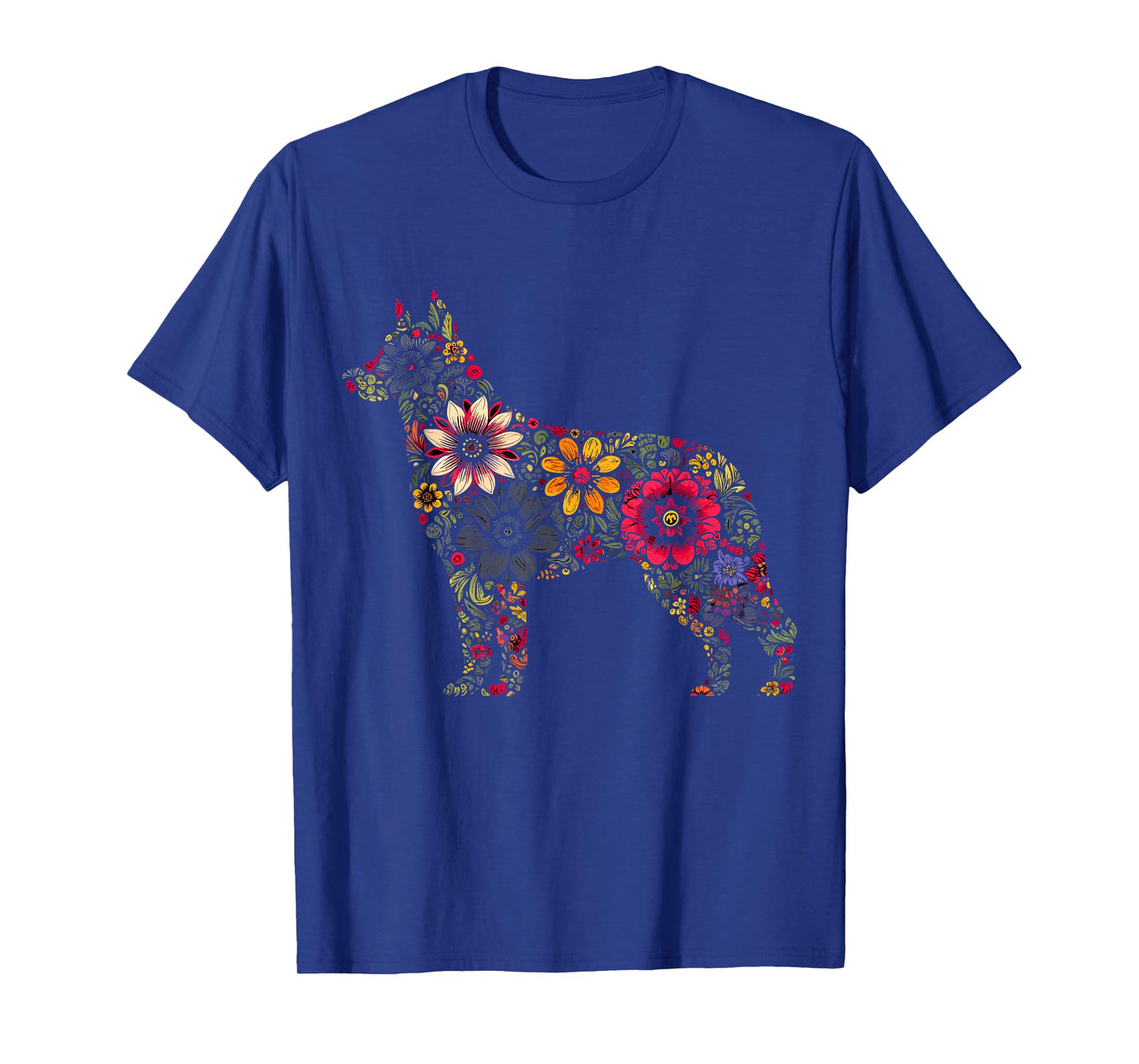 Floral German Shepherd T-Shirt