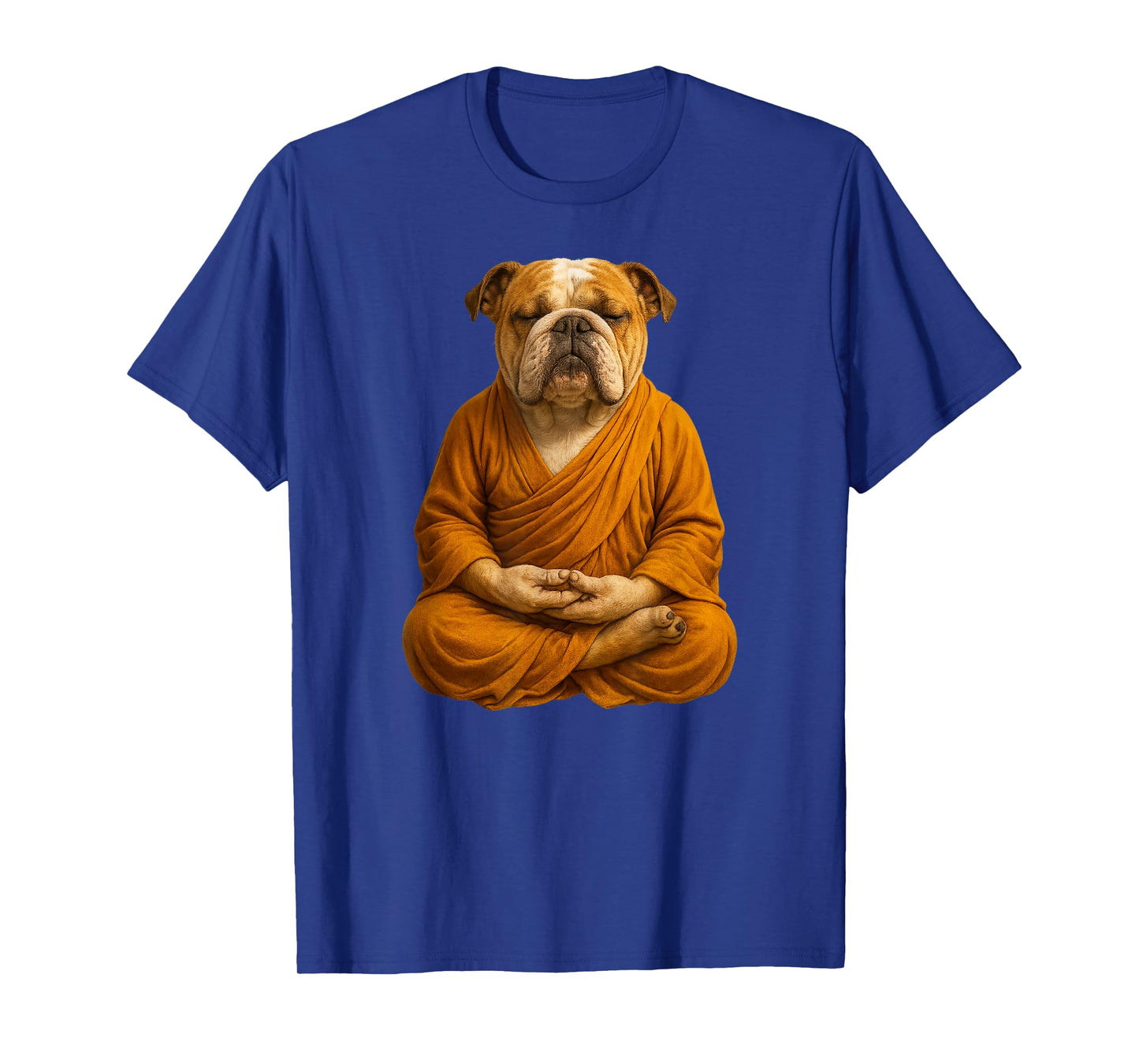Zen Bulldog - Meditating Bulldog in Saffron Robes T-Shirt