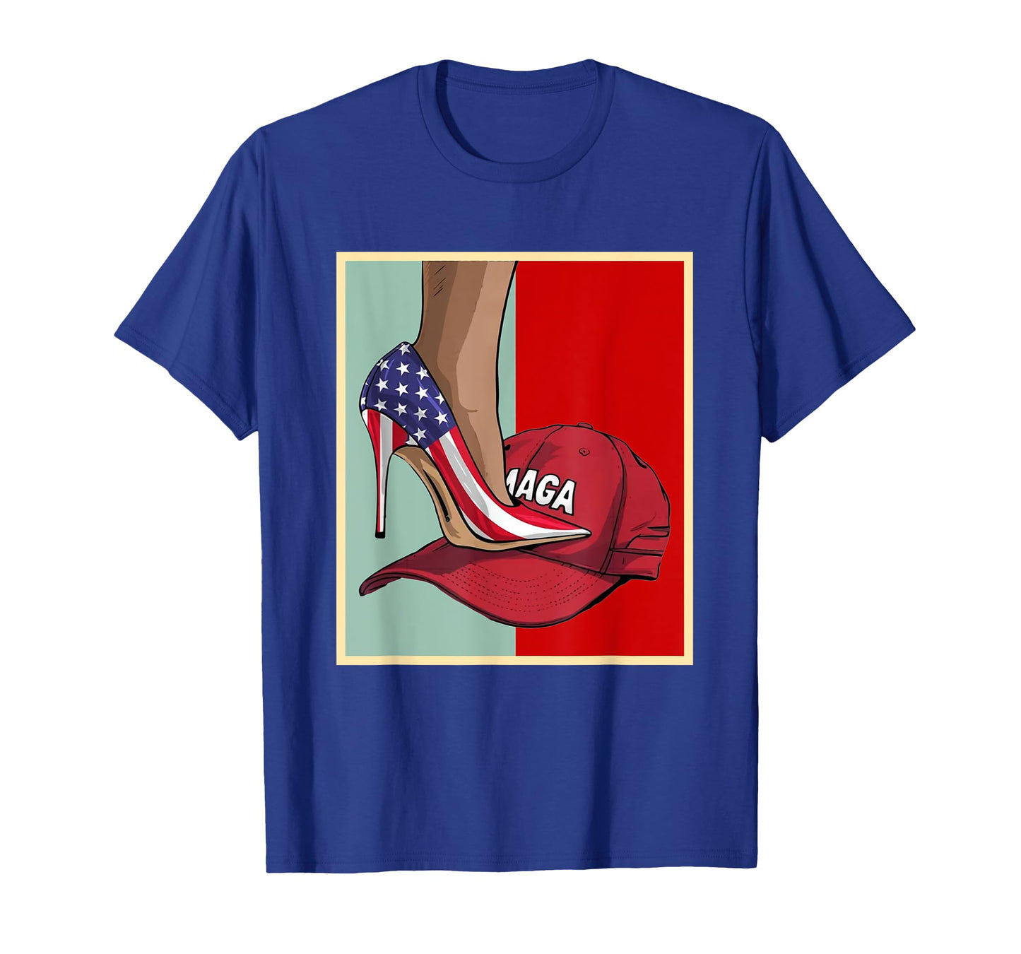 Kamala Harris High Heels Stepping On Red Maga Hat T-Shirt