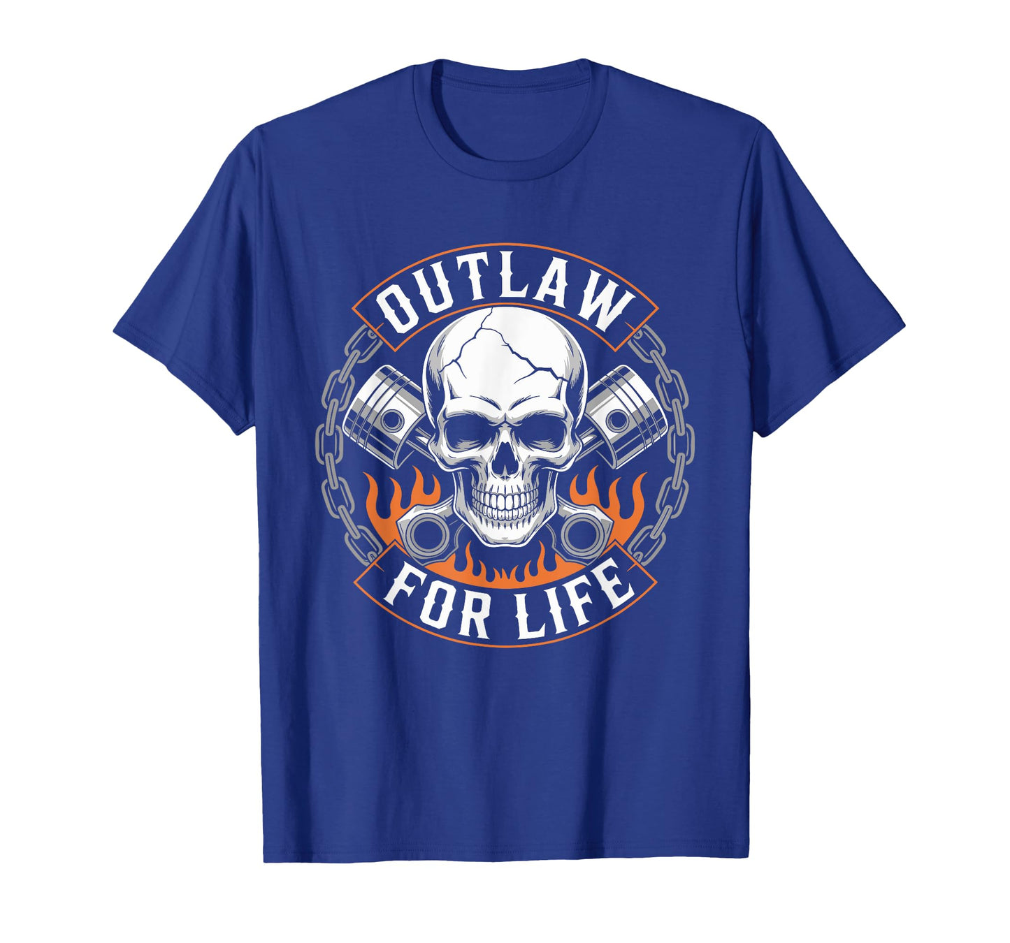 Outlaw Skull Hardcore Spirit Country Western Biker Life T-Shirt