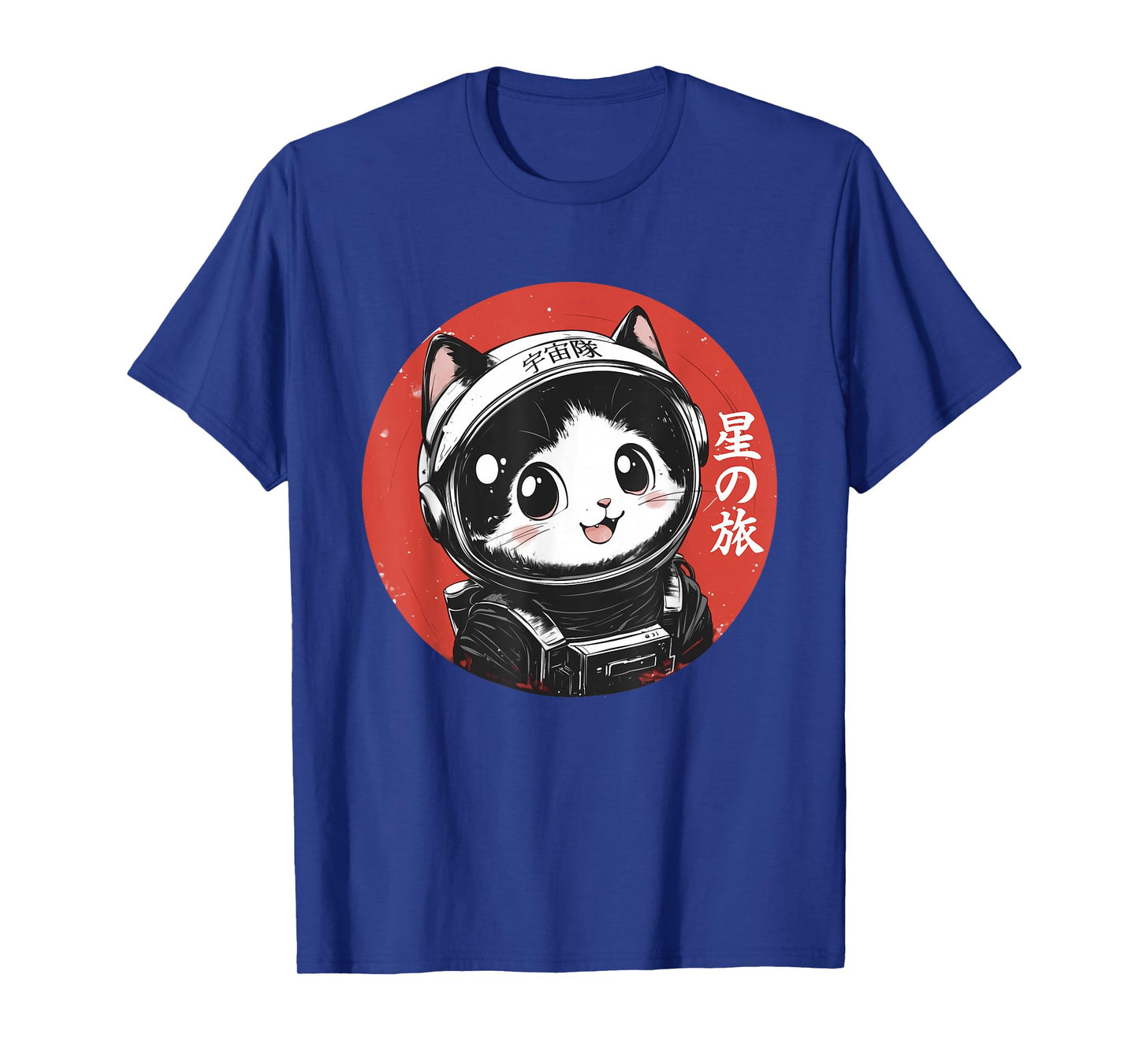 Space Cat Graphic Tee Astronaut Kawaii Japanese Art Anime T-Shirt