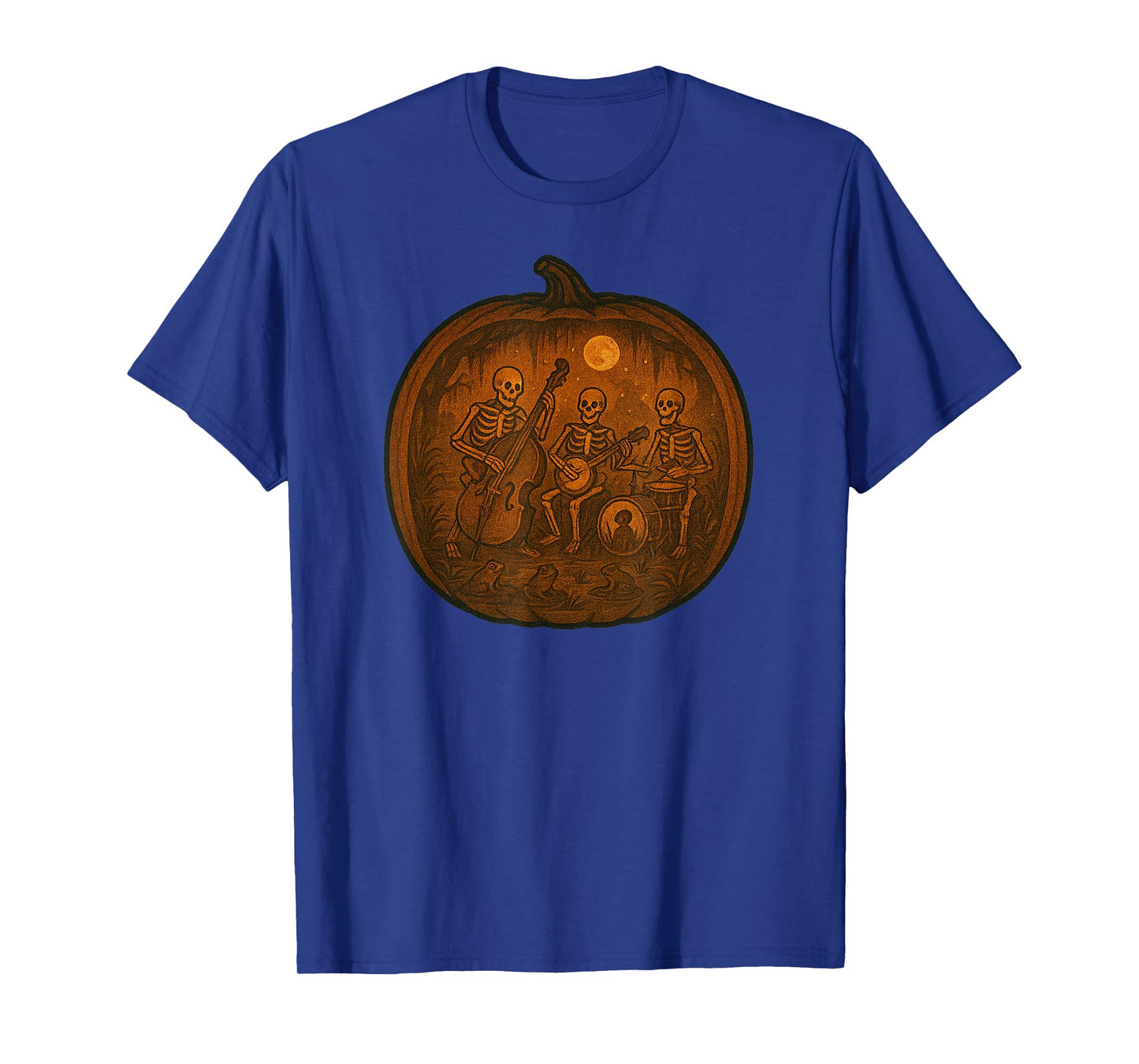 Halloween Skeleton Band Playing in Haunted Swamp T-Shirt