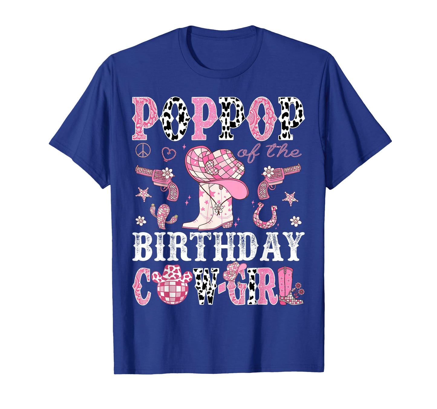 PopPop Of The Birthday Cow-Girl Pink Disco Rodeo Western T-Shirt