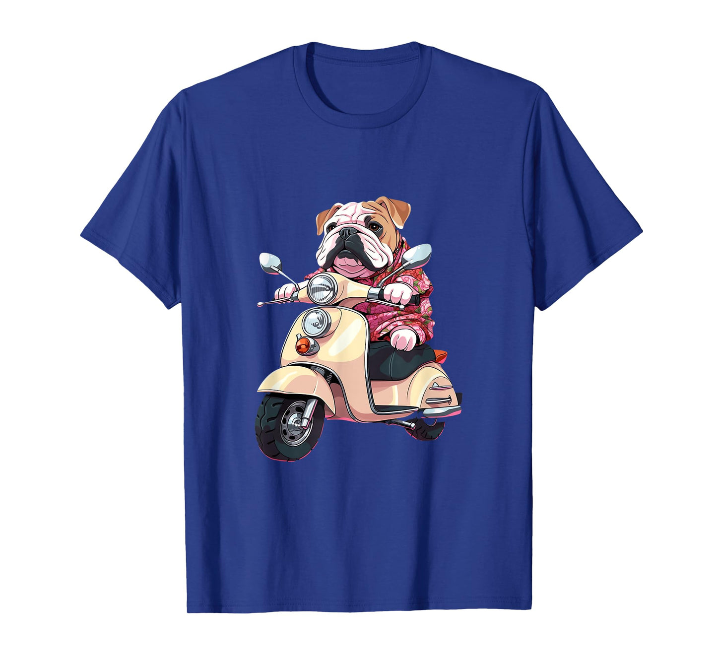 English Bulldog on Scooter Funny Motor Biker Moped Rider Dog T-Shirt