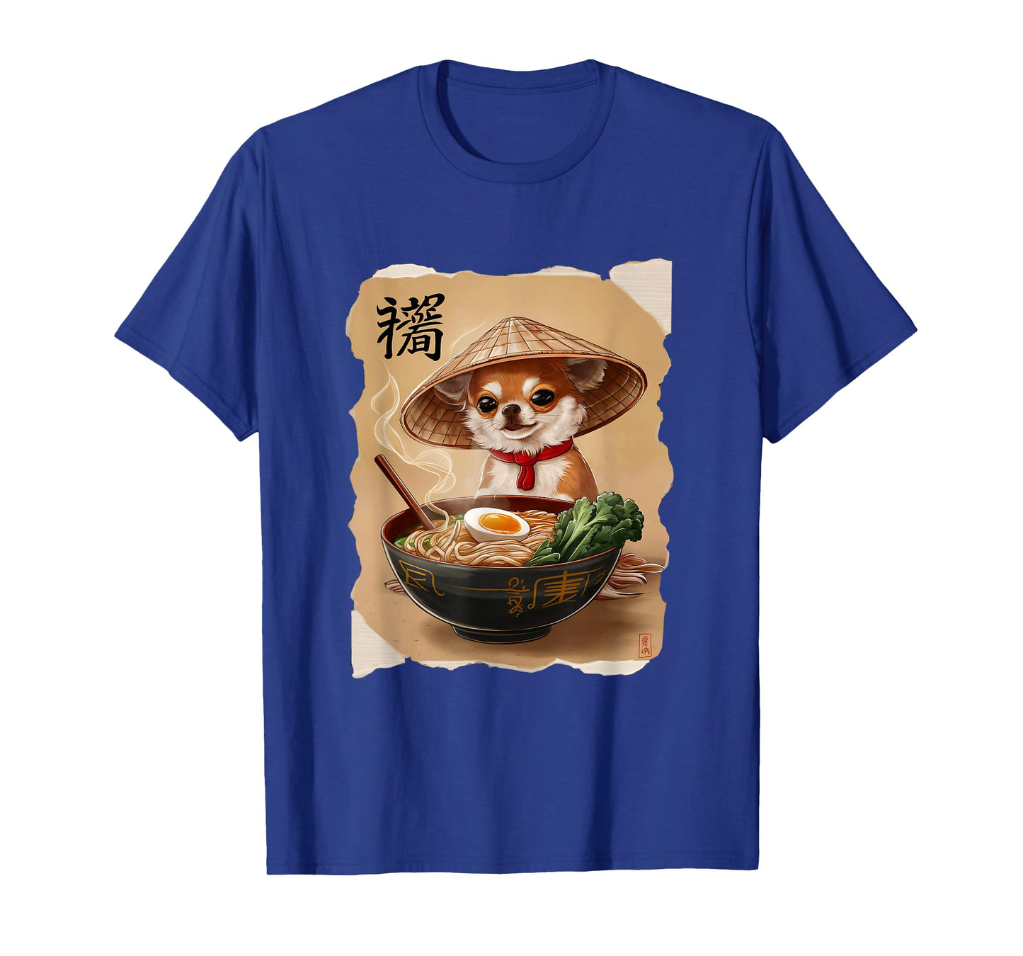 Men Woman Kawaii Eating Ramen Japanese Chihuahua T-Shirt