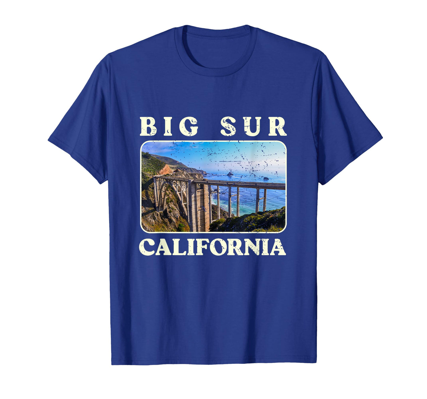 Vintage Bixby Bridge Landscape California Big Sur Travel T-Shirt