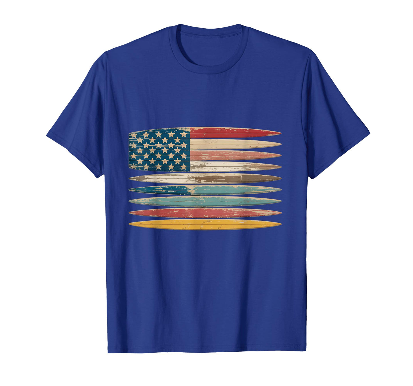 Cool Surfboard Surfers 4th of July American Flag T-Shirt