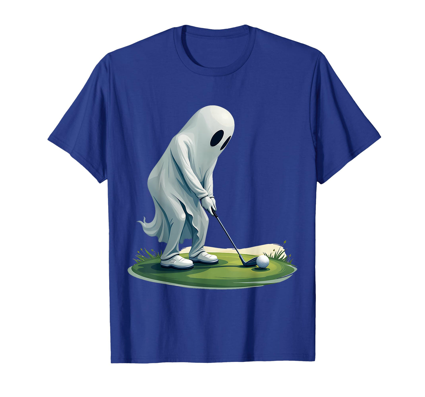 Halloween Ghost Playing Golf Funny Party Costume T-Shirt