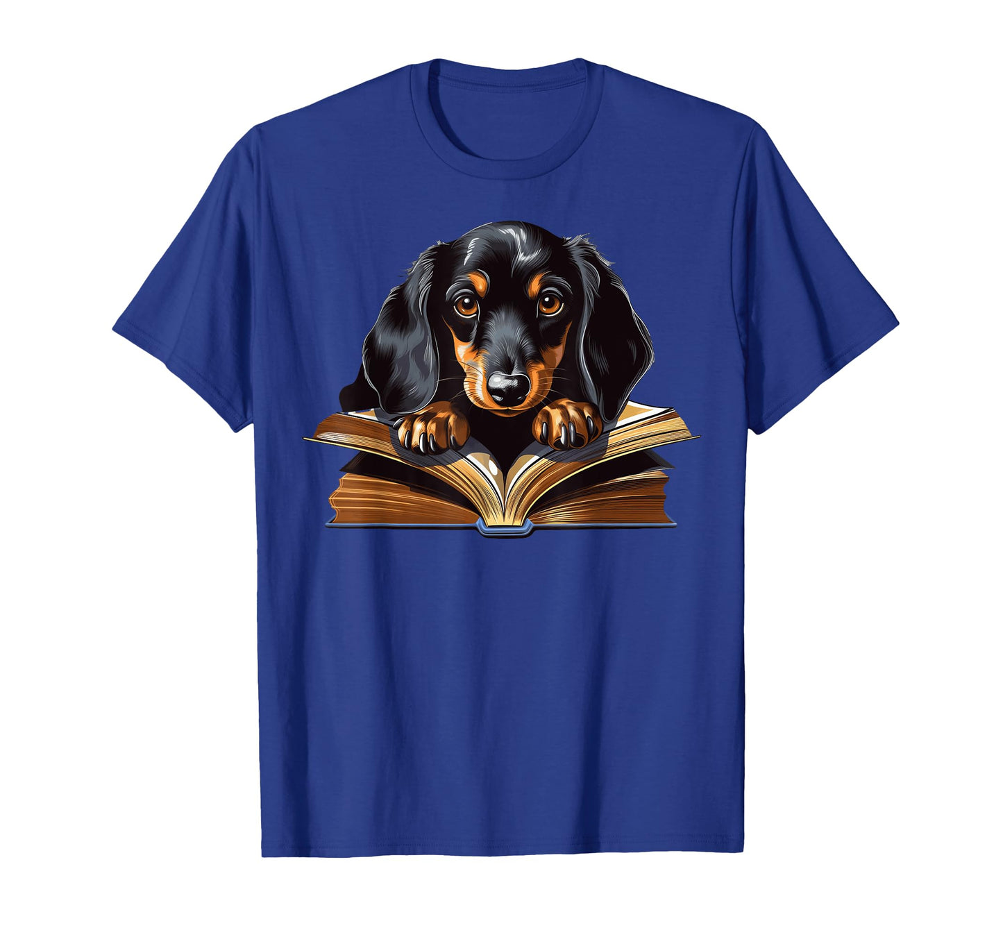 Dachshund Dog Reading Book Men Women Kids T-Shirt