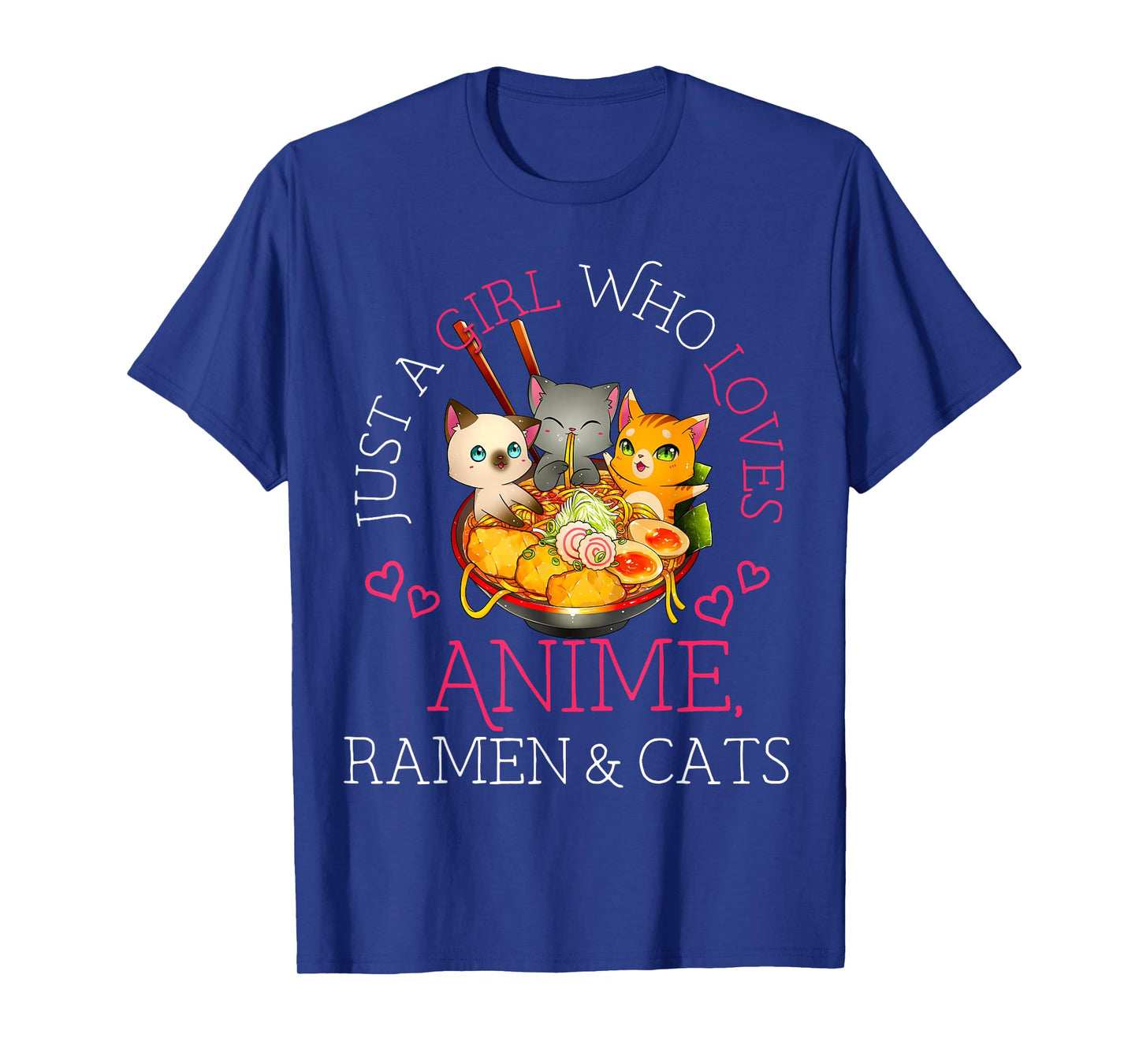 Just a Girl Anime Ramen and Cats Gift Manga T-Shirt