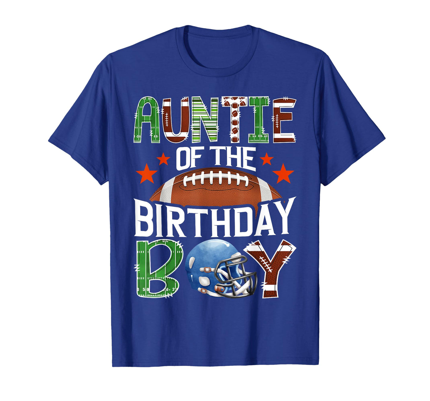 Auntie Of The Birthday Boy Football 1St Year Down Birthday T-Shirt