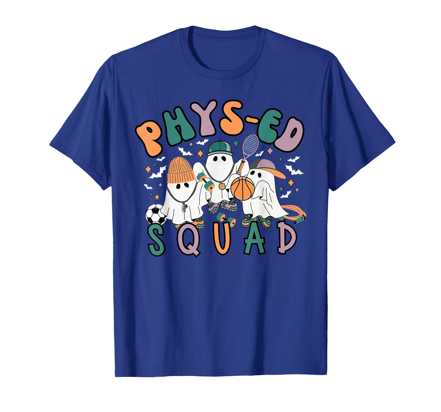 Spooky Ghost PE Teacher Squad Physical Education Halloween T-Shirt