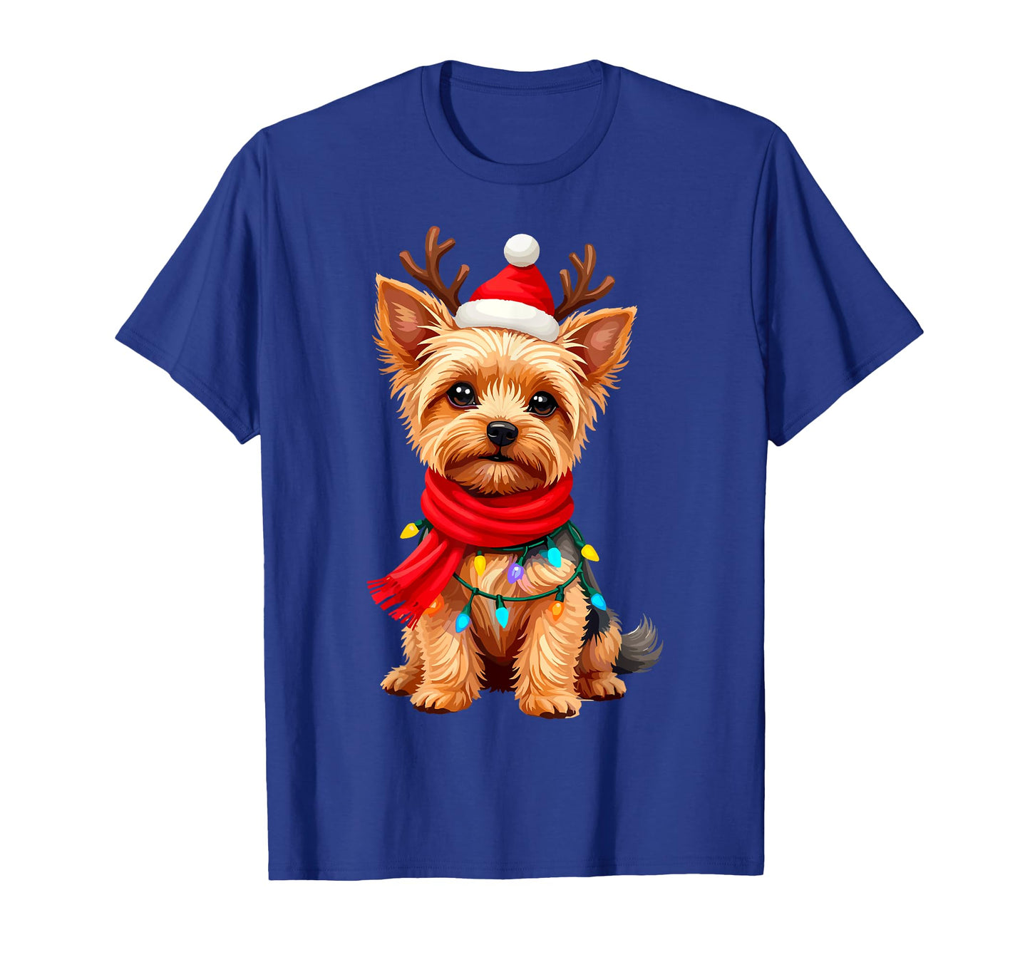 Yorkshire Terrier Santa Reindeer Christmas Yorkie Dog Lover T-Shirt for Men Women Kids