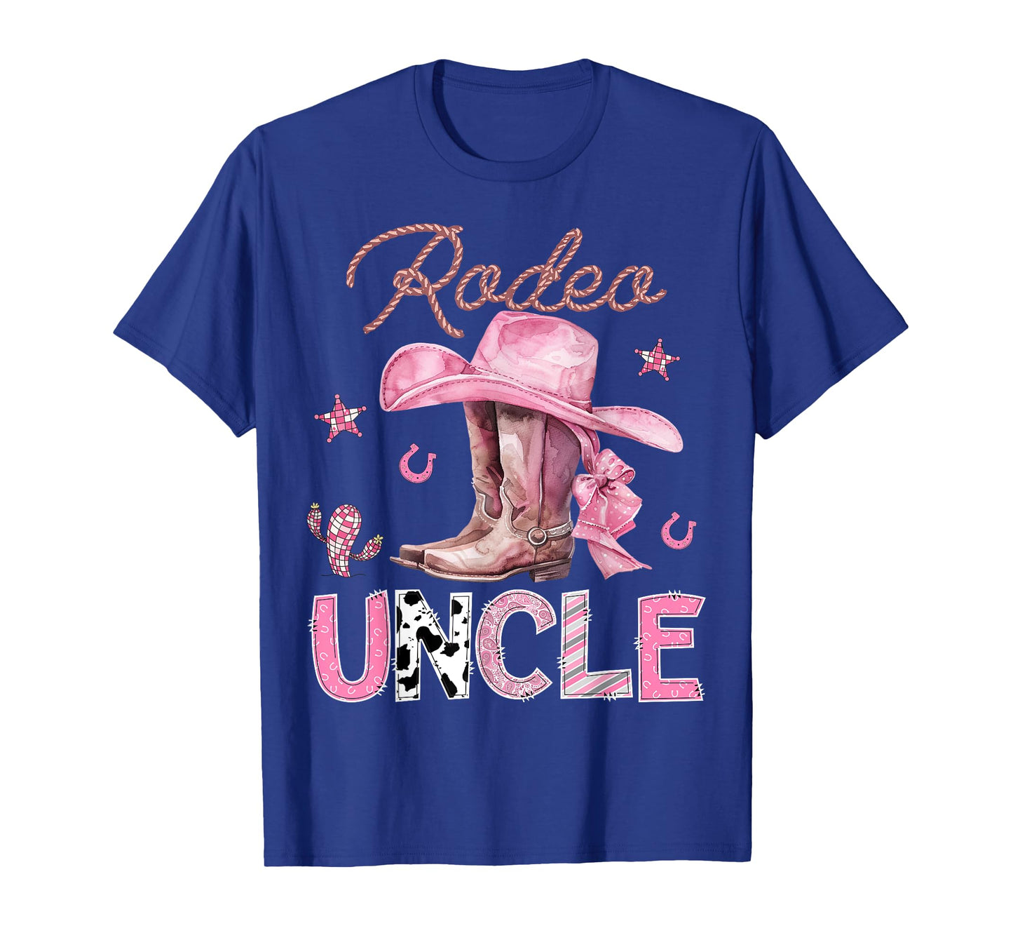 Rodeo Uncle Pink Boots Coquette CowGirl Birthday Party T-Shirt