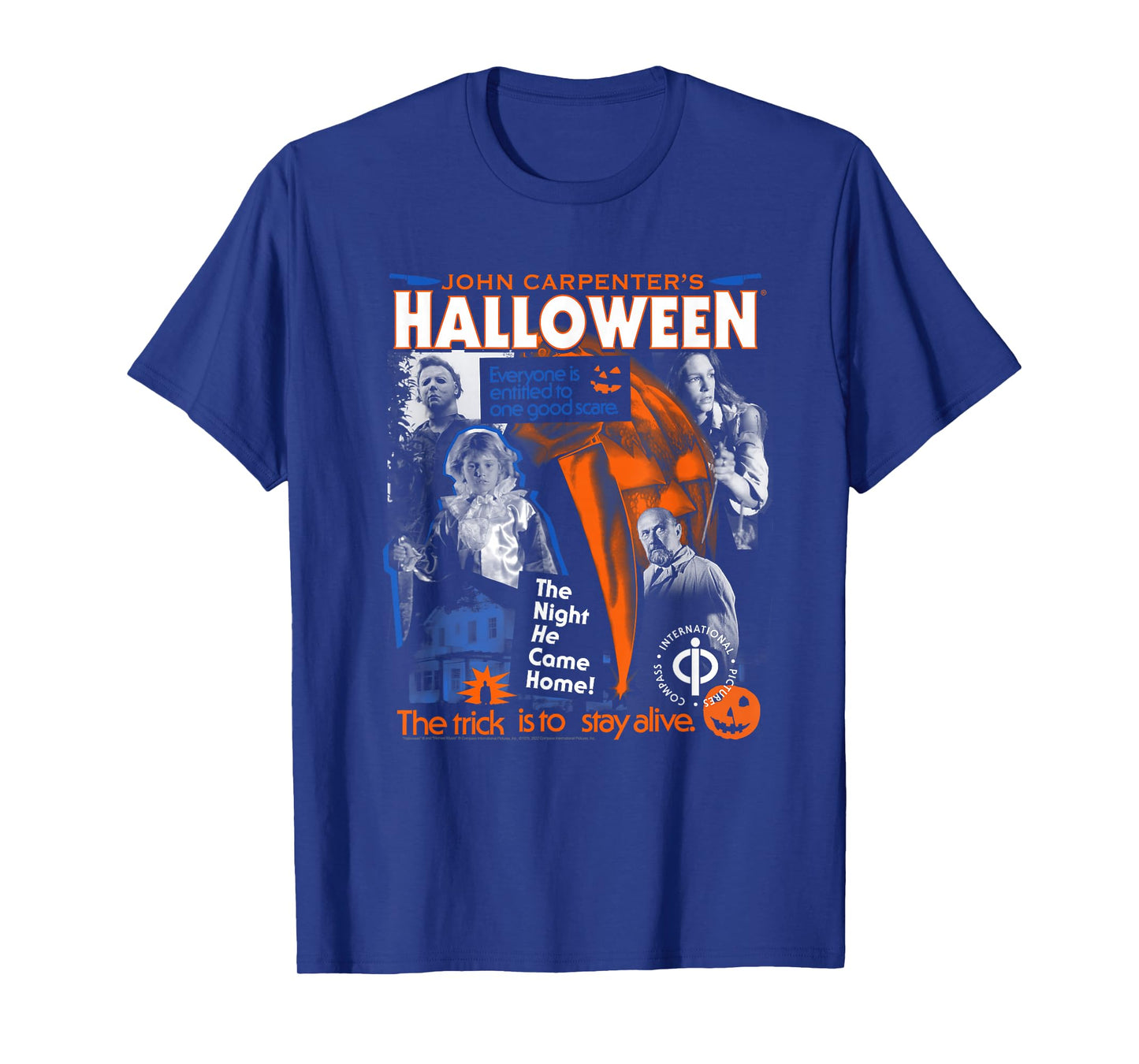 Halloween Trick is to Stay Alive Collage Retro Horror Movie T-Shirt