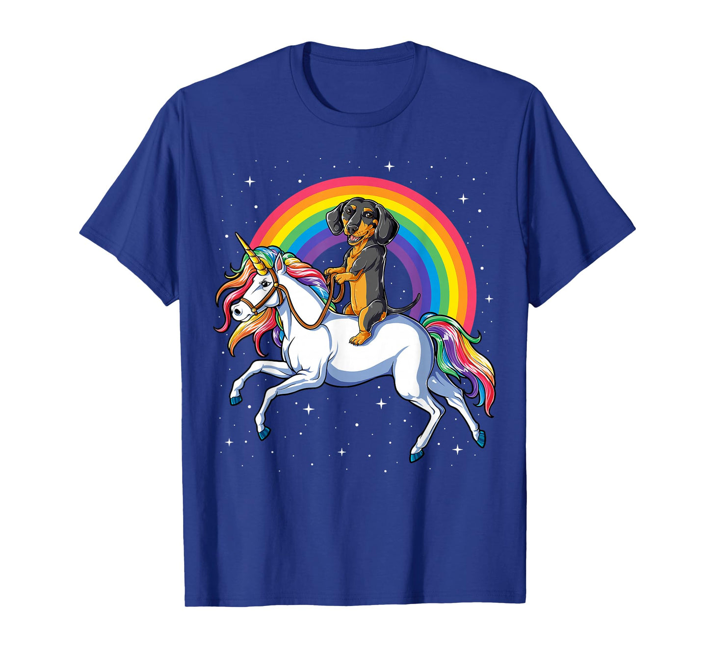 Dachshund Unicorn Girls Space Galaxy Rainbow Dog T-Shirt