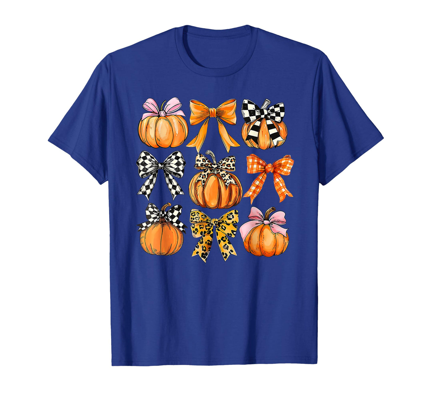 Coquette Bow Pumpkin Season Thanksgiving Autumn Fall Leaves T-Shirt
