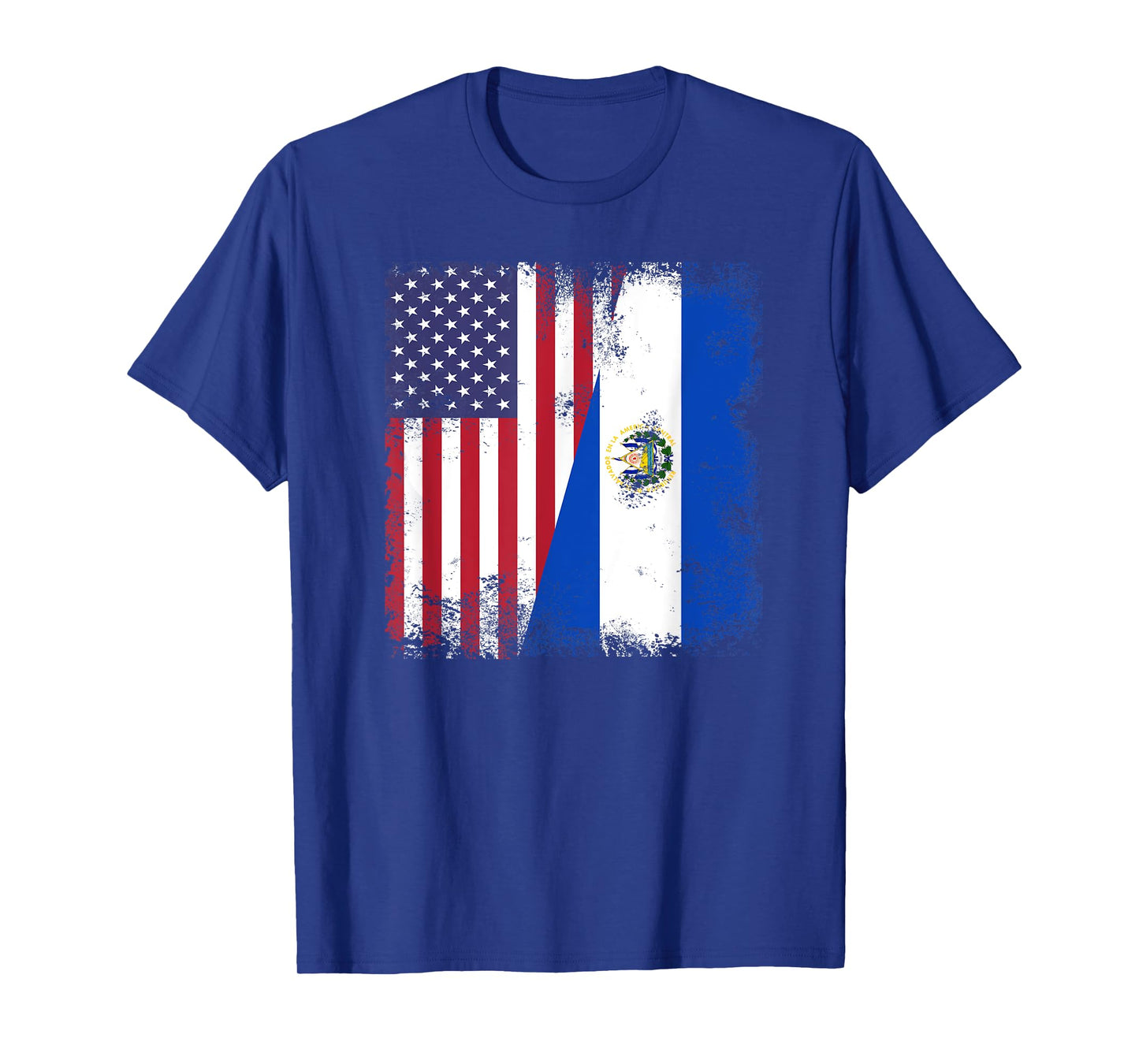 Half Salvadoran Flag T-Shirt | Vintage El Salvador USA Gift T-Shirt