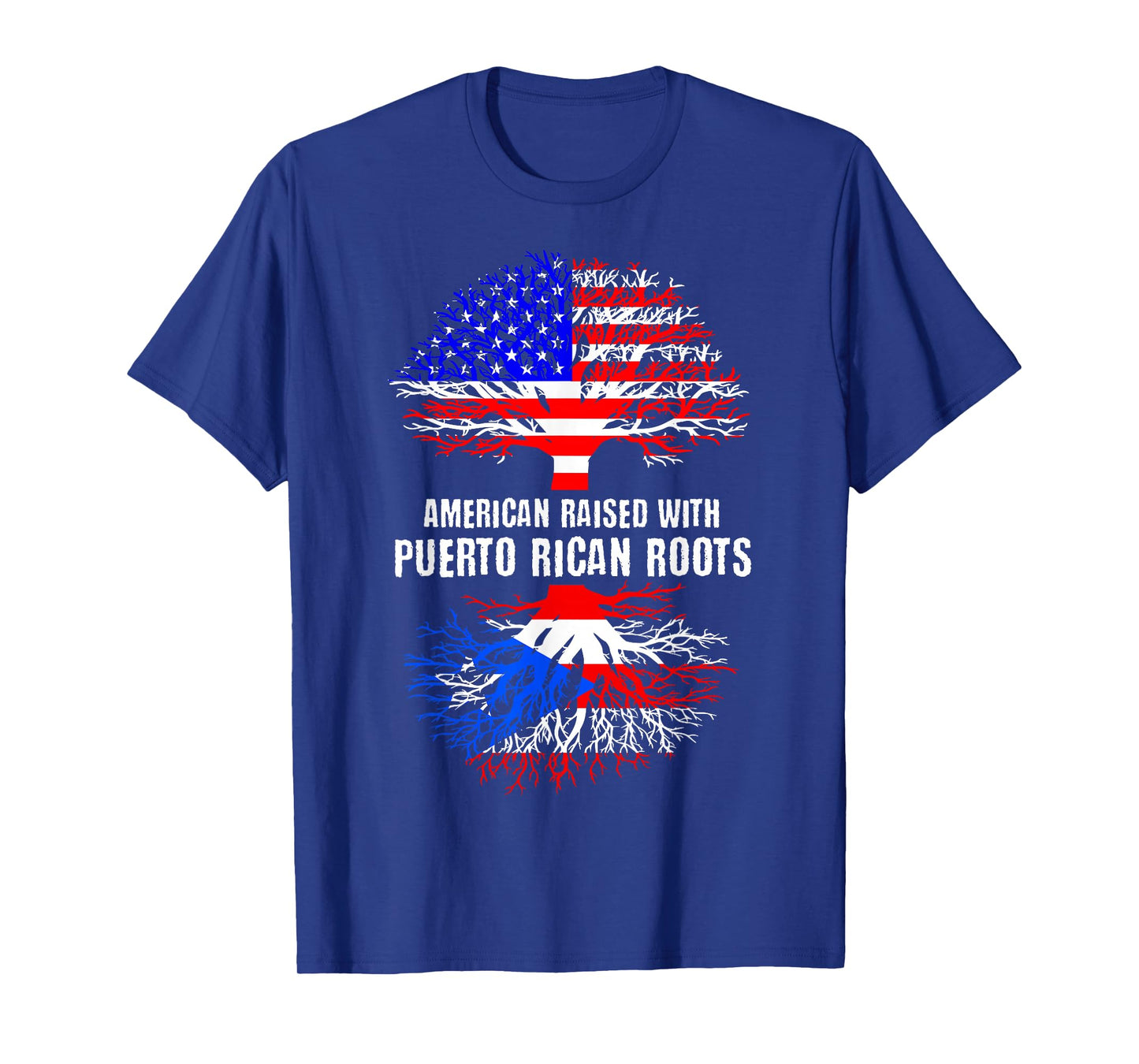 American Raised With Puerto Rican Roots USA Flag Puerto Rico T-Shirt