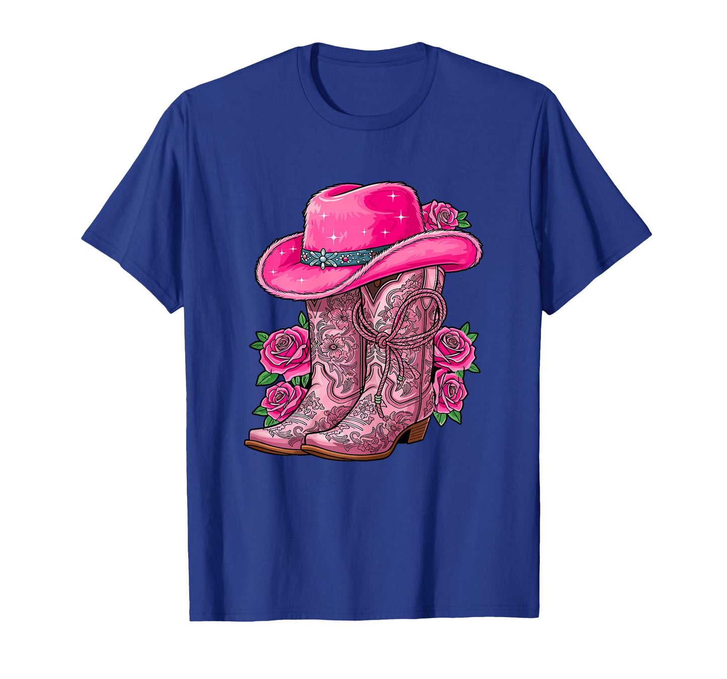 Cowgirl Boots and Hat Roses Western Rodeo Country T-Shirt