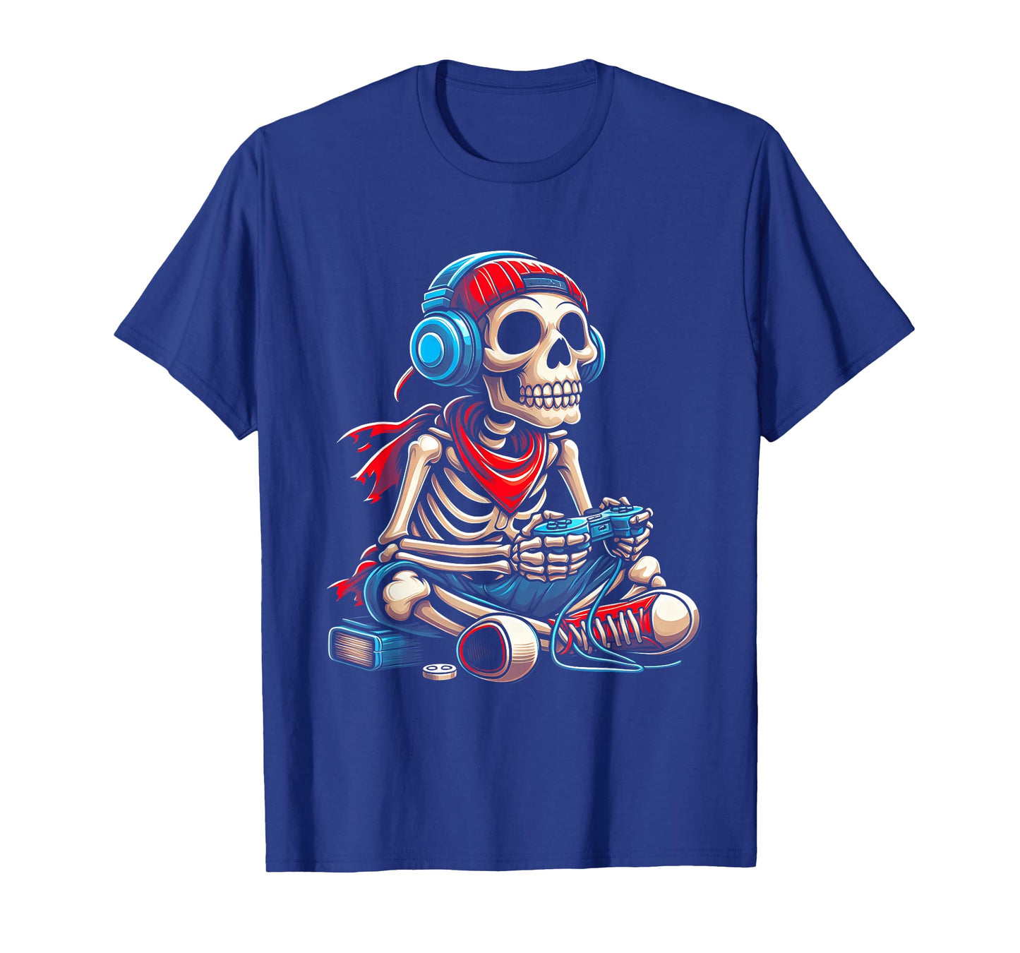 Halloween Skeleton Gamer Video Gaming Gamer E-Sport Player T-Shirt