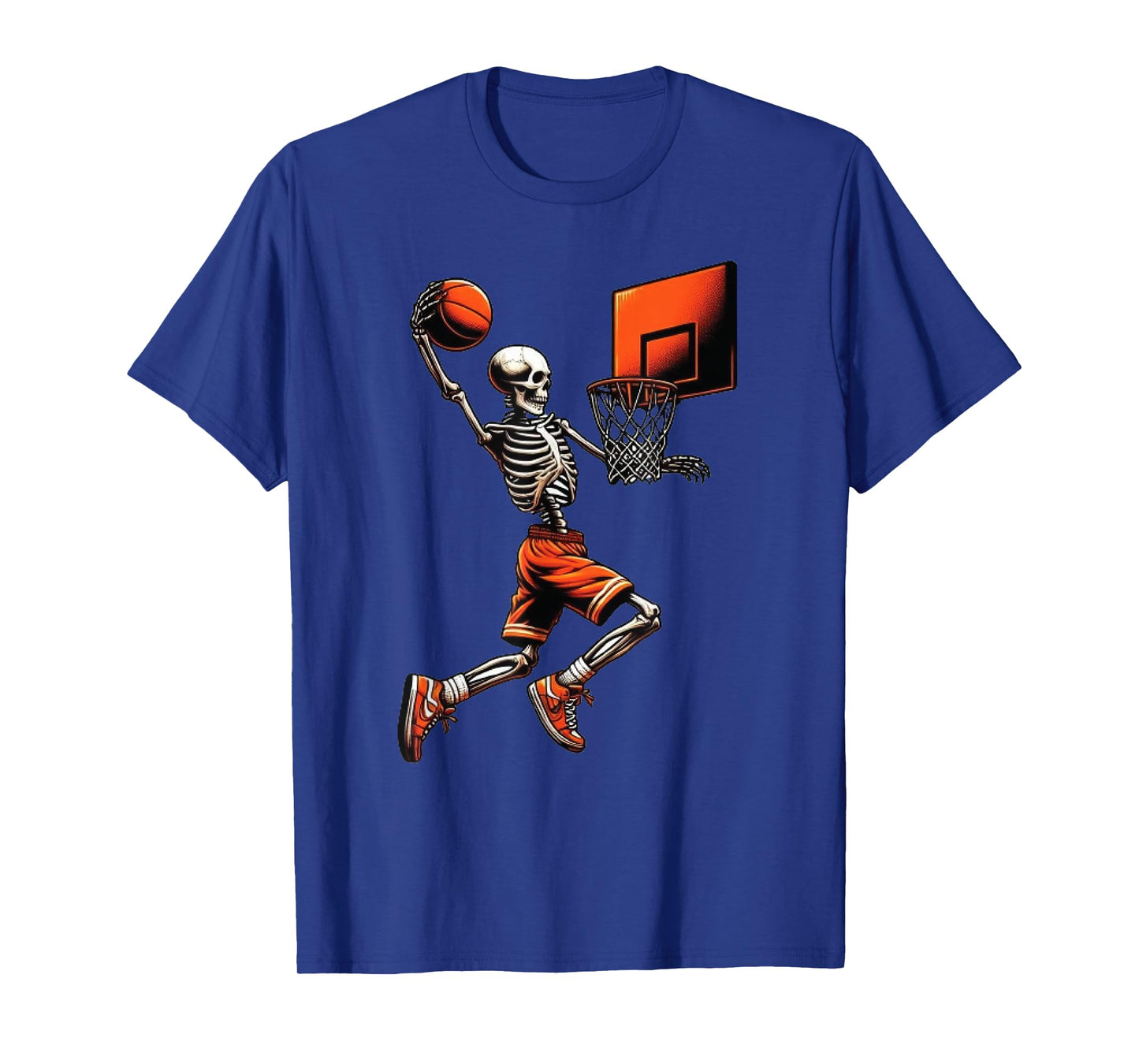 Skeleton Basketball Player Dunking Hoop Halloween Vintage T-Shirt