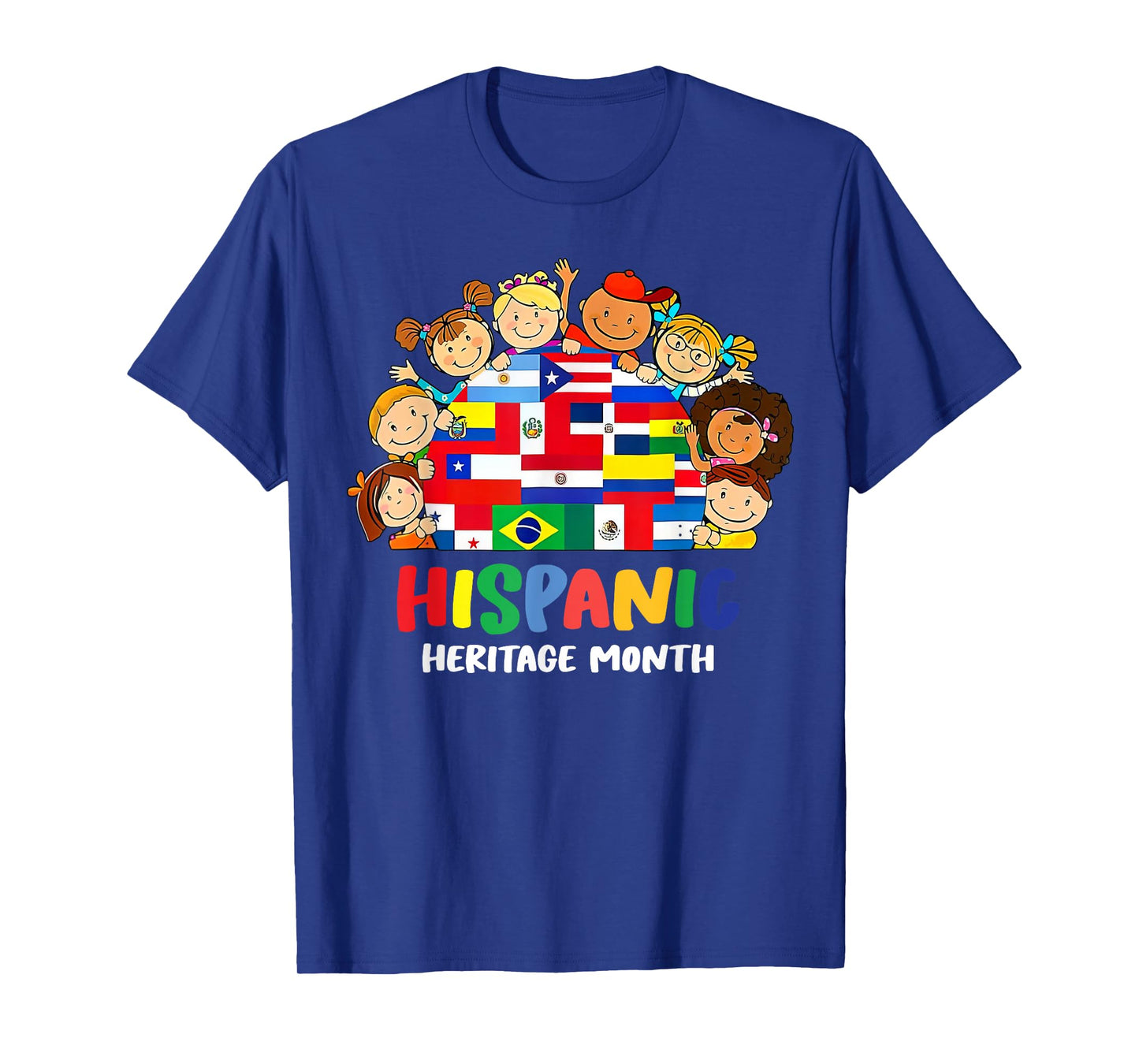 Kids National Hispanic Heritage Month Children Latin Flags T-Shirt