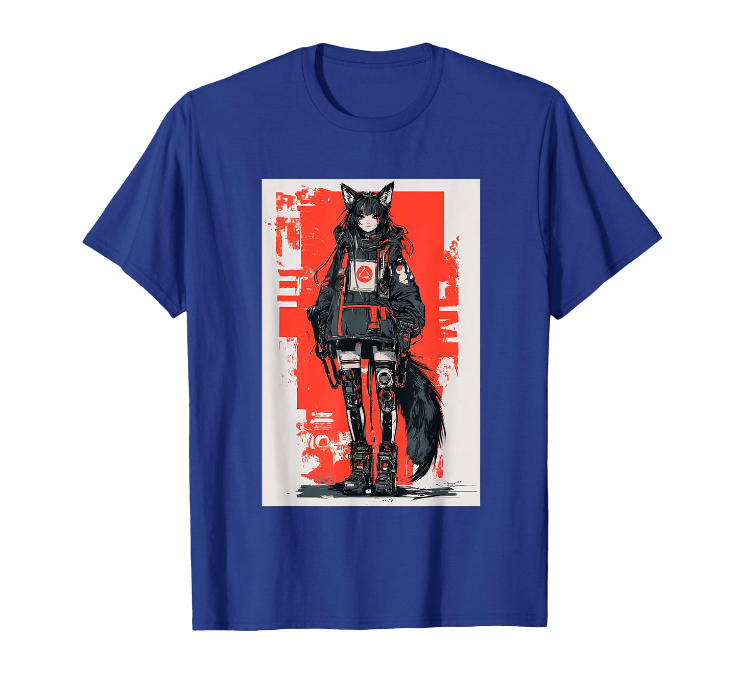 Anime Manga Cyberpunk Aesthetic Techwear Harajuku Kitsune T-Shirt