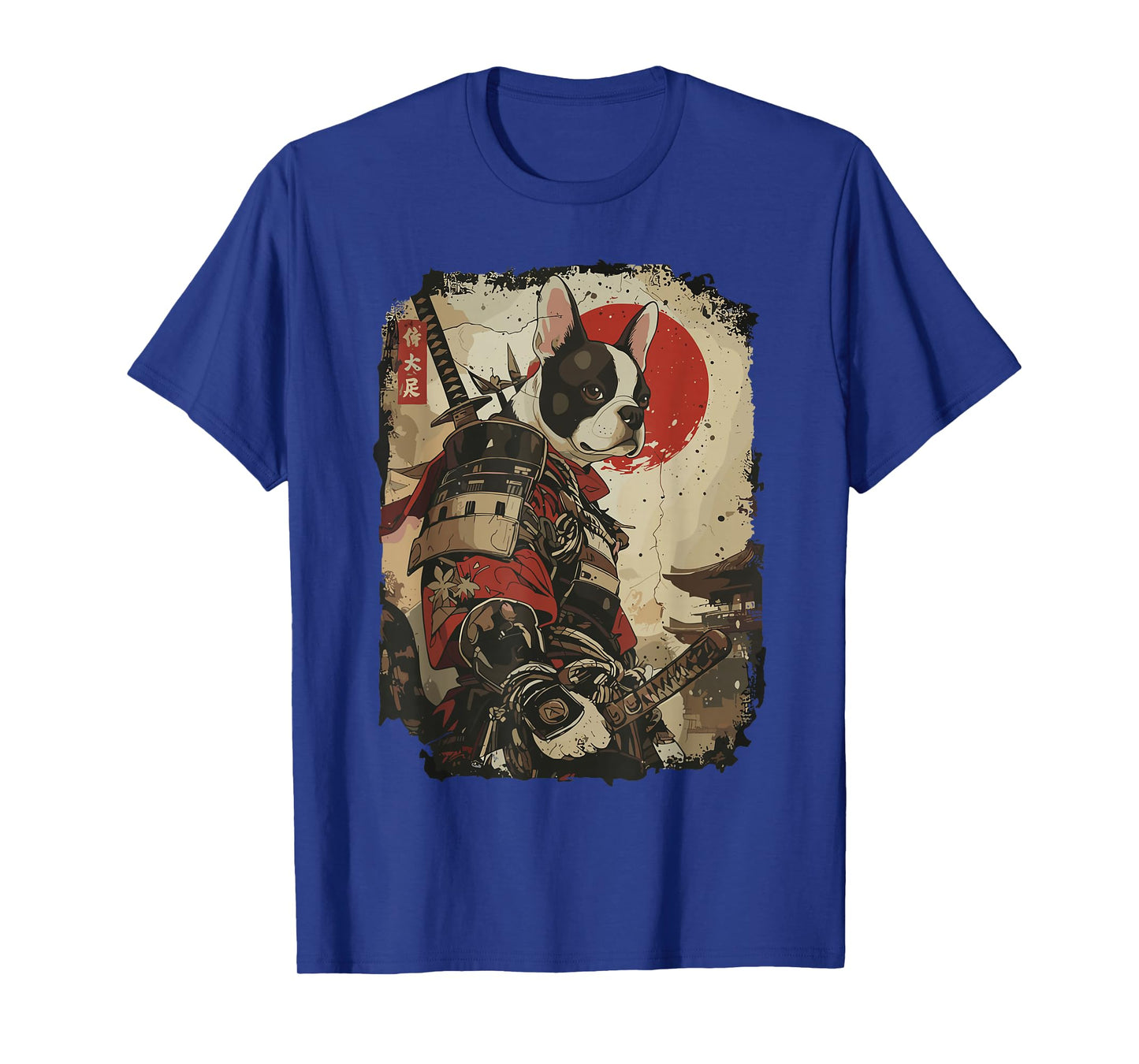 Samurai French Bulldog Dog Lover Vintage Mens Graphic T-Shirt