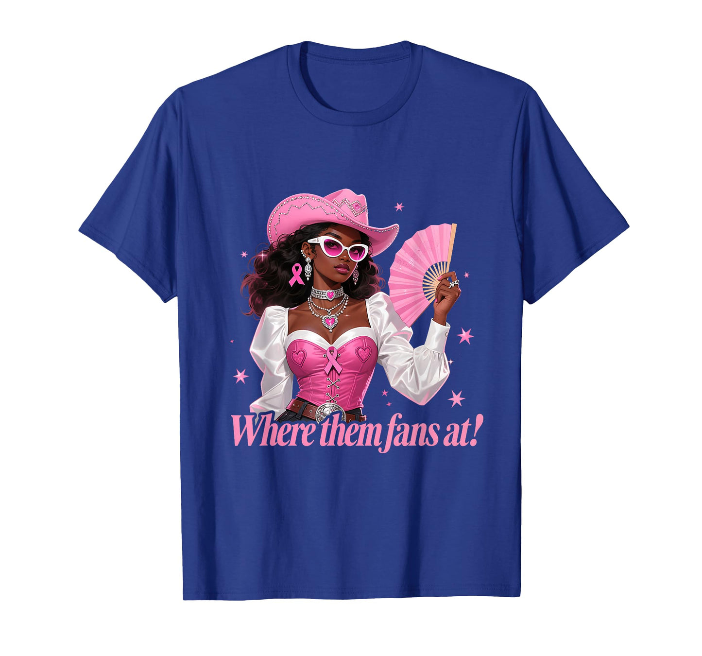 Pink Cowgirl Fan Funny Breast Cancer Support Look T-Shirt