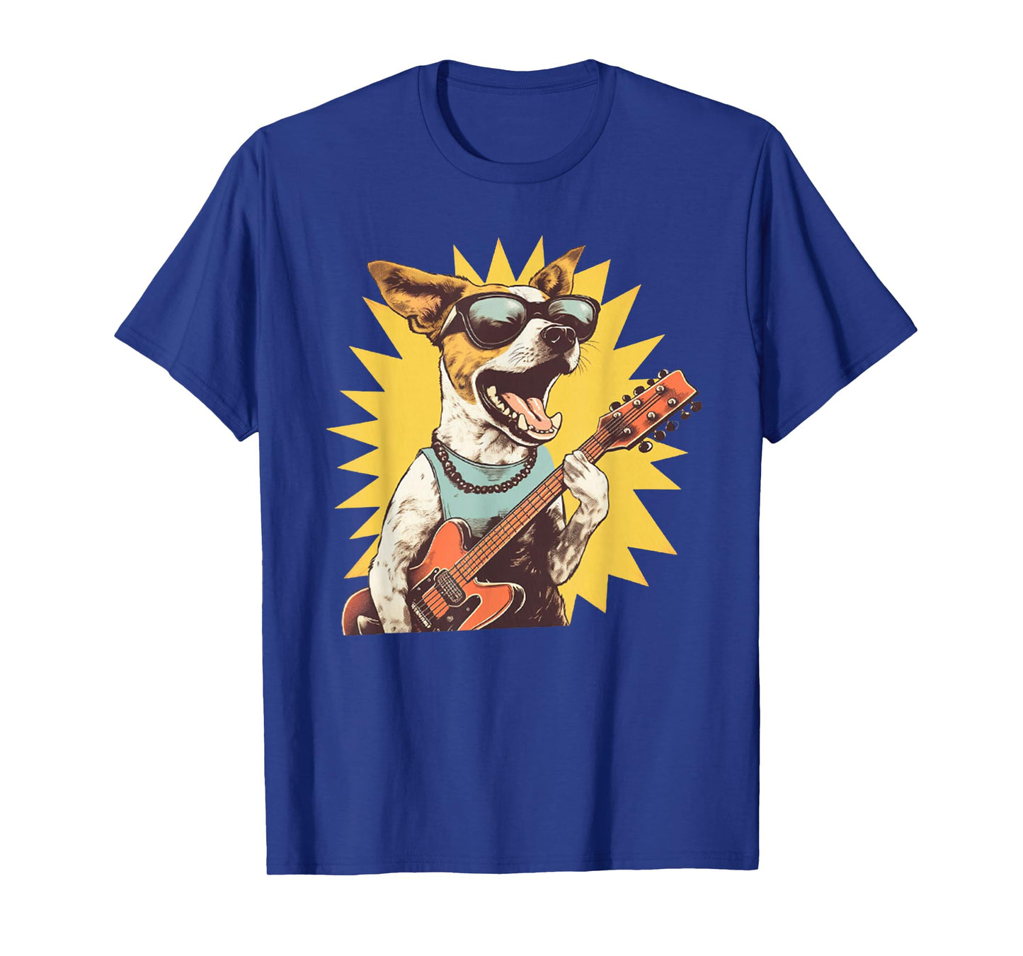 Jack Russell Terrier Playing Guitar Rock Star Dog Rocker Tee T-Shirt