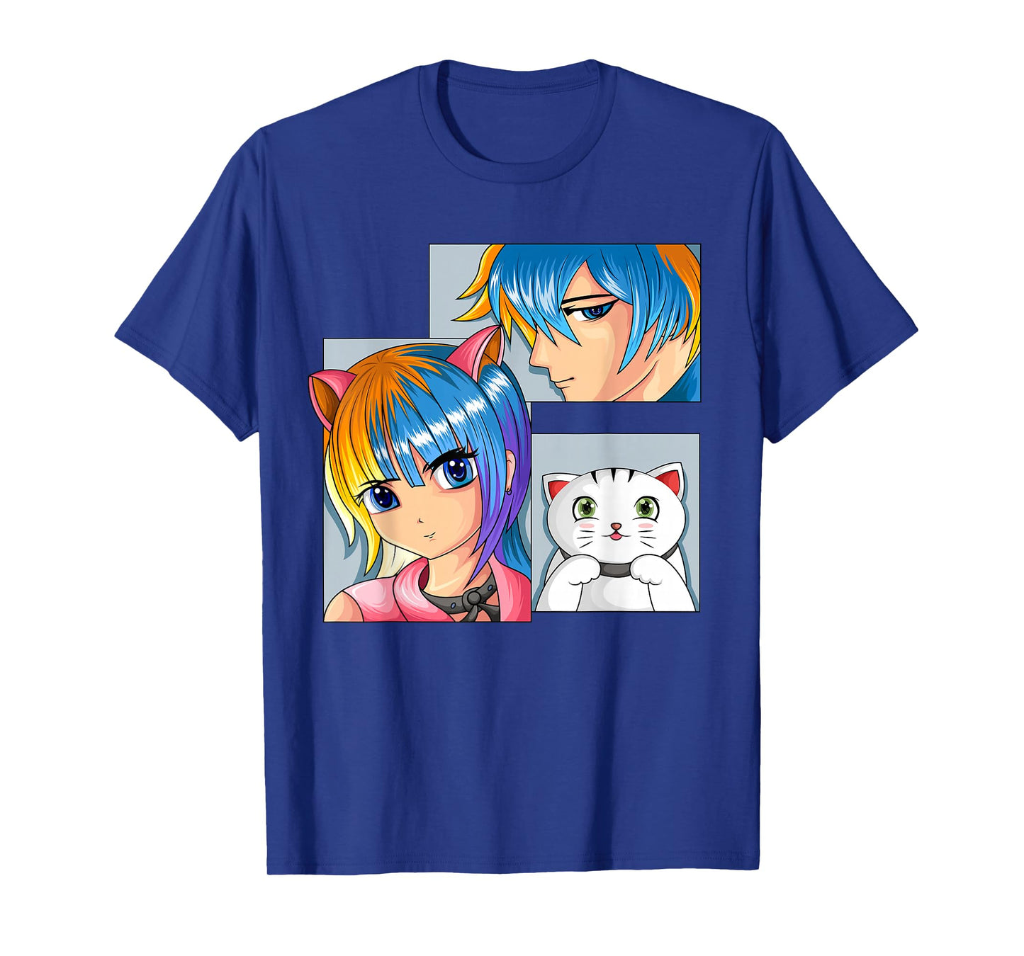 Anime Girls Cat Manga Merch Children Boys T-Shirt