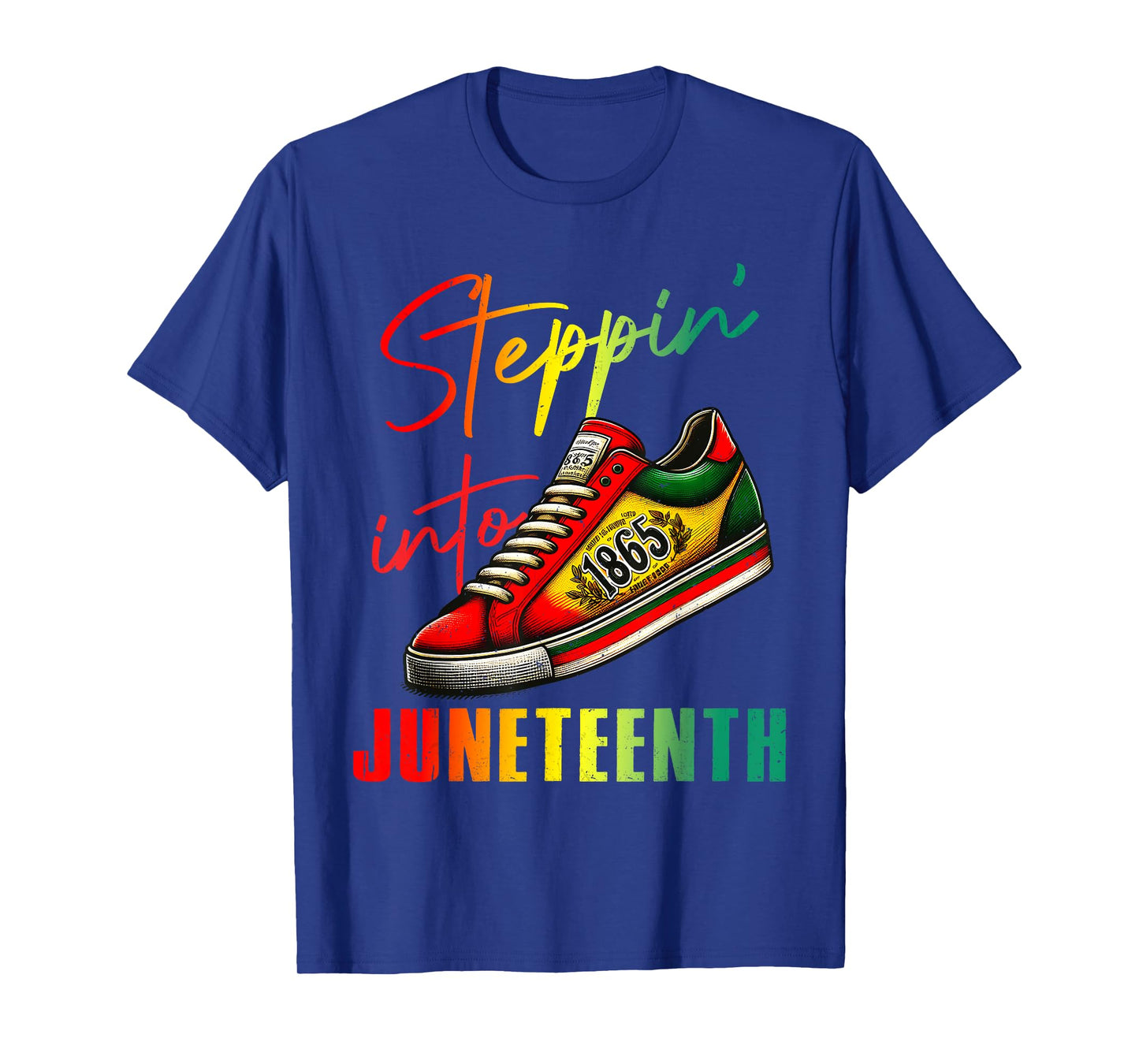 1865 Juneteenth Youth Shoes Steppin' Into Like My Ancestors T-Shirt