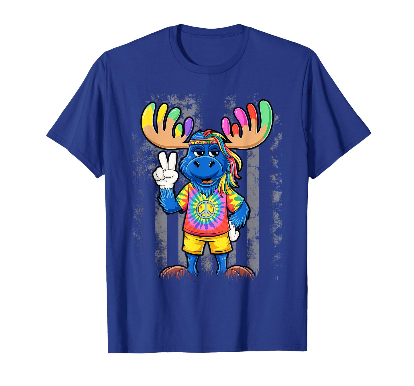 Peace Sign Tie Dye Moose T-Shirt