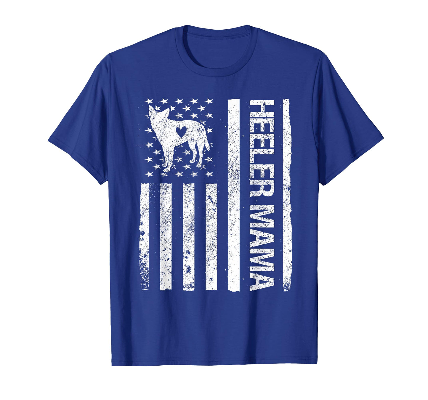 Heeler Mama American USA Flag Funny Cattle Dog Owner Dog Mom T-Shirt
