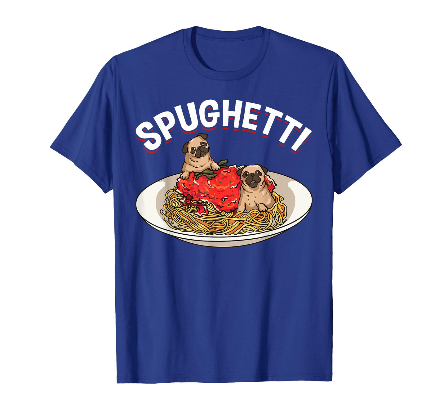 Spaghetti Lovers Funny Pug Lover Dog Owner Italian Pasta Pun T-Shirt for Men Women Girls Kids