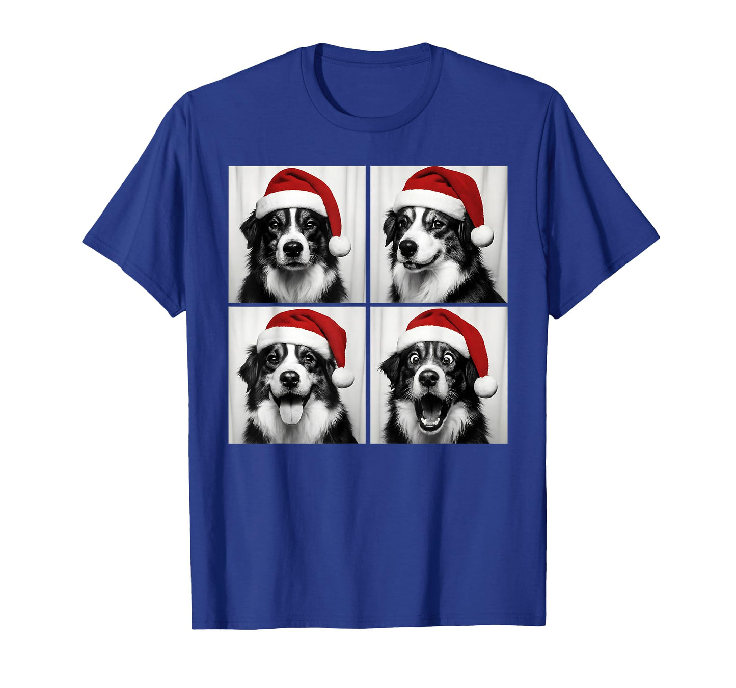 Funny Christmas Australian Shepherd Santa Photo Booth T-Shirt