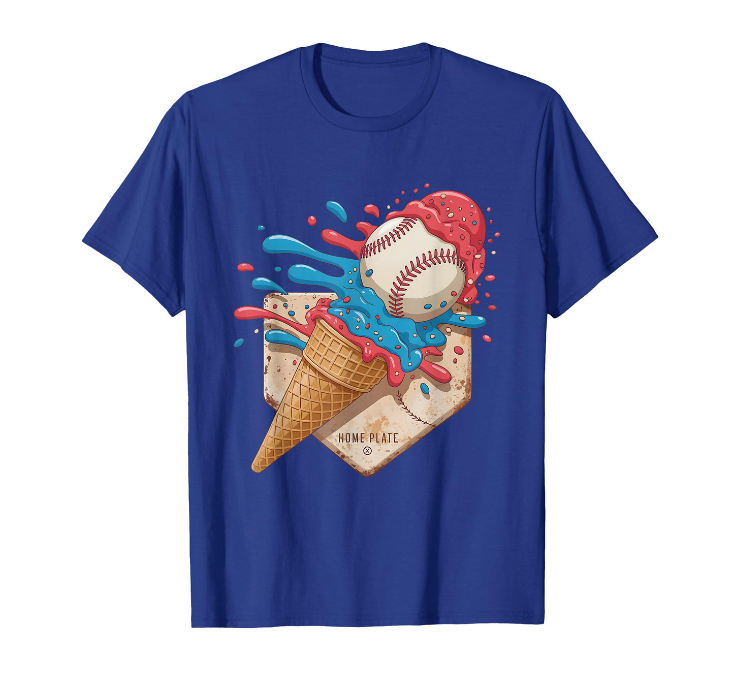 Baseball Home Plate Ice Cream Drip Youth Boys T-Shirt